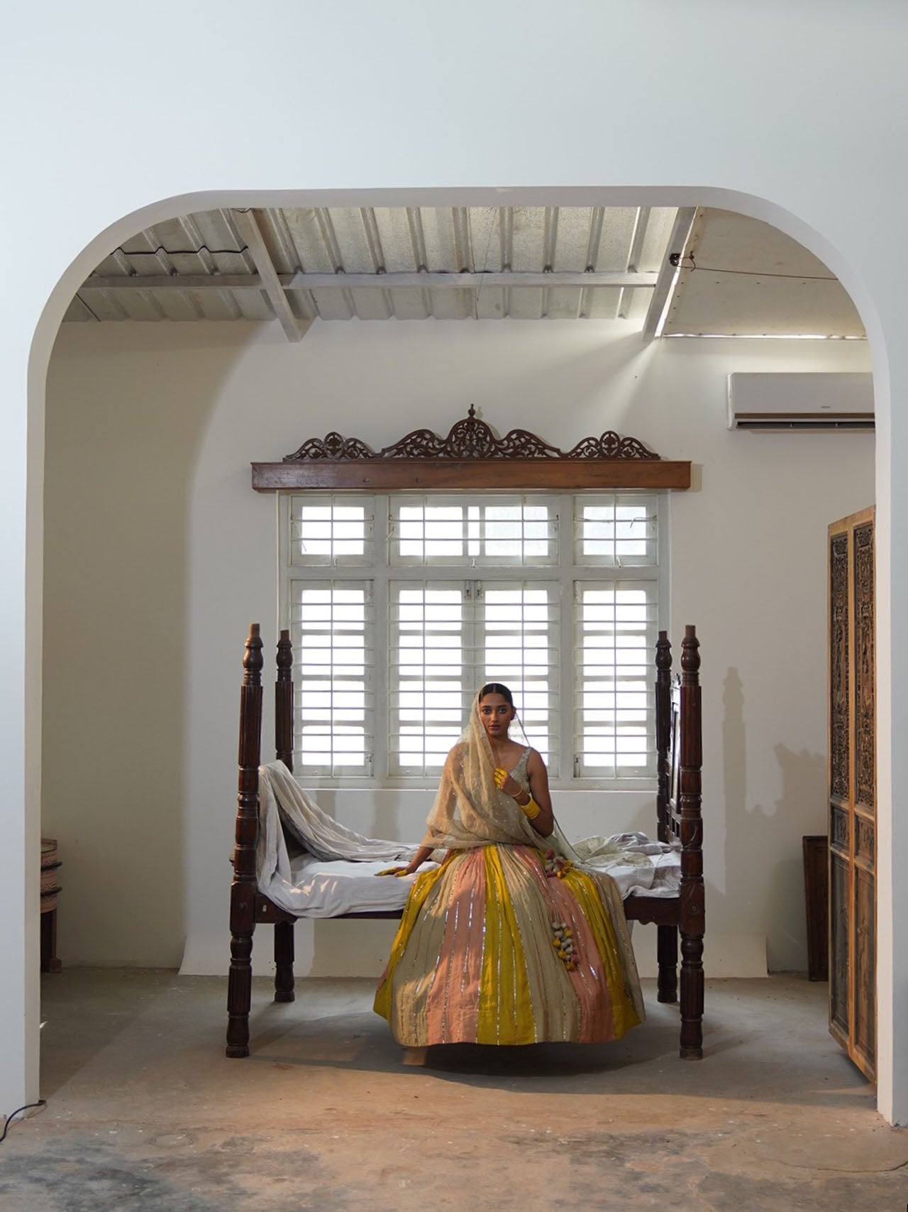 Grey Multi Coloured Lehenga Set