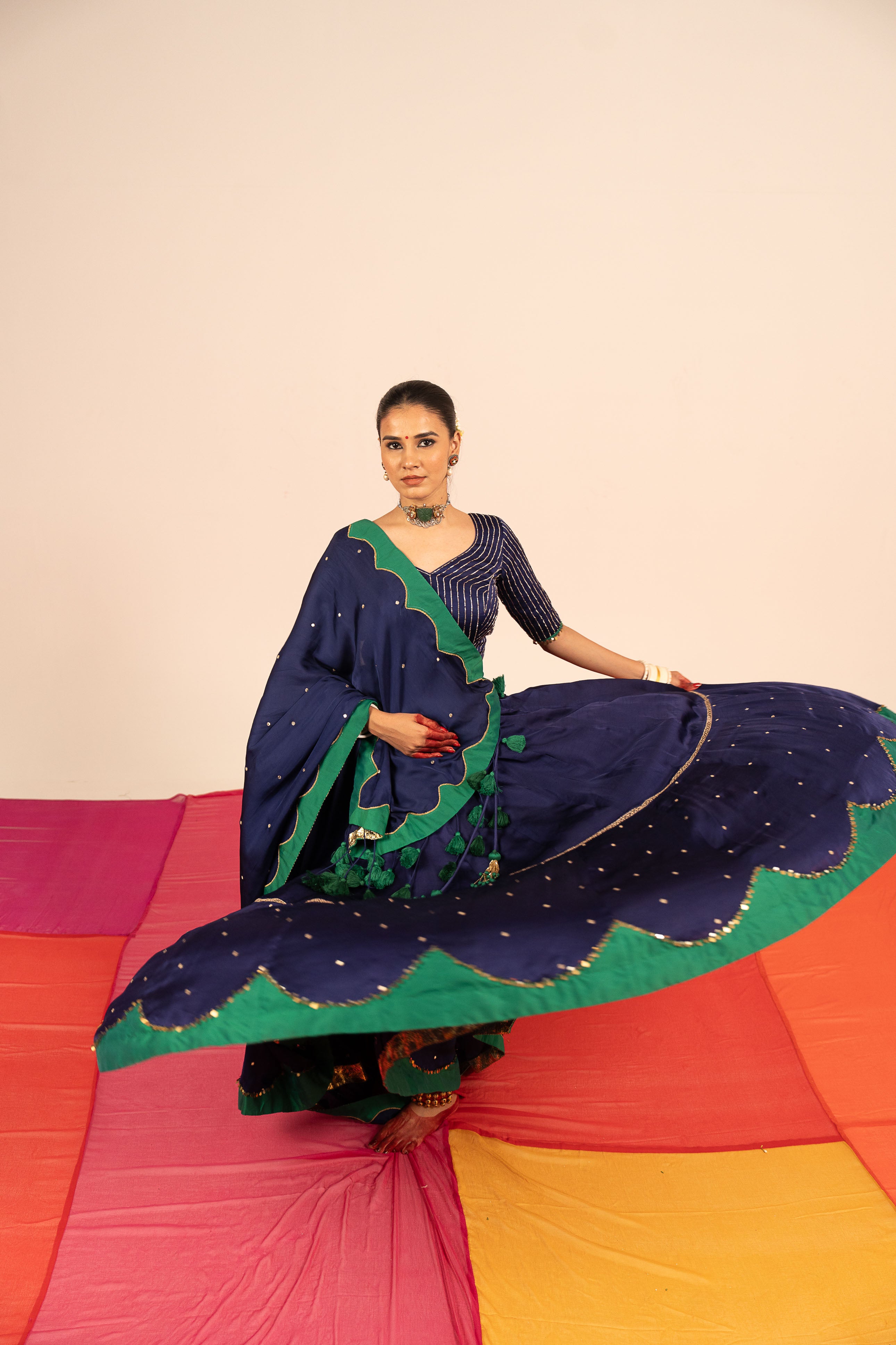 Blue Modal Lehenga Set