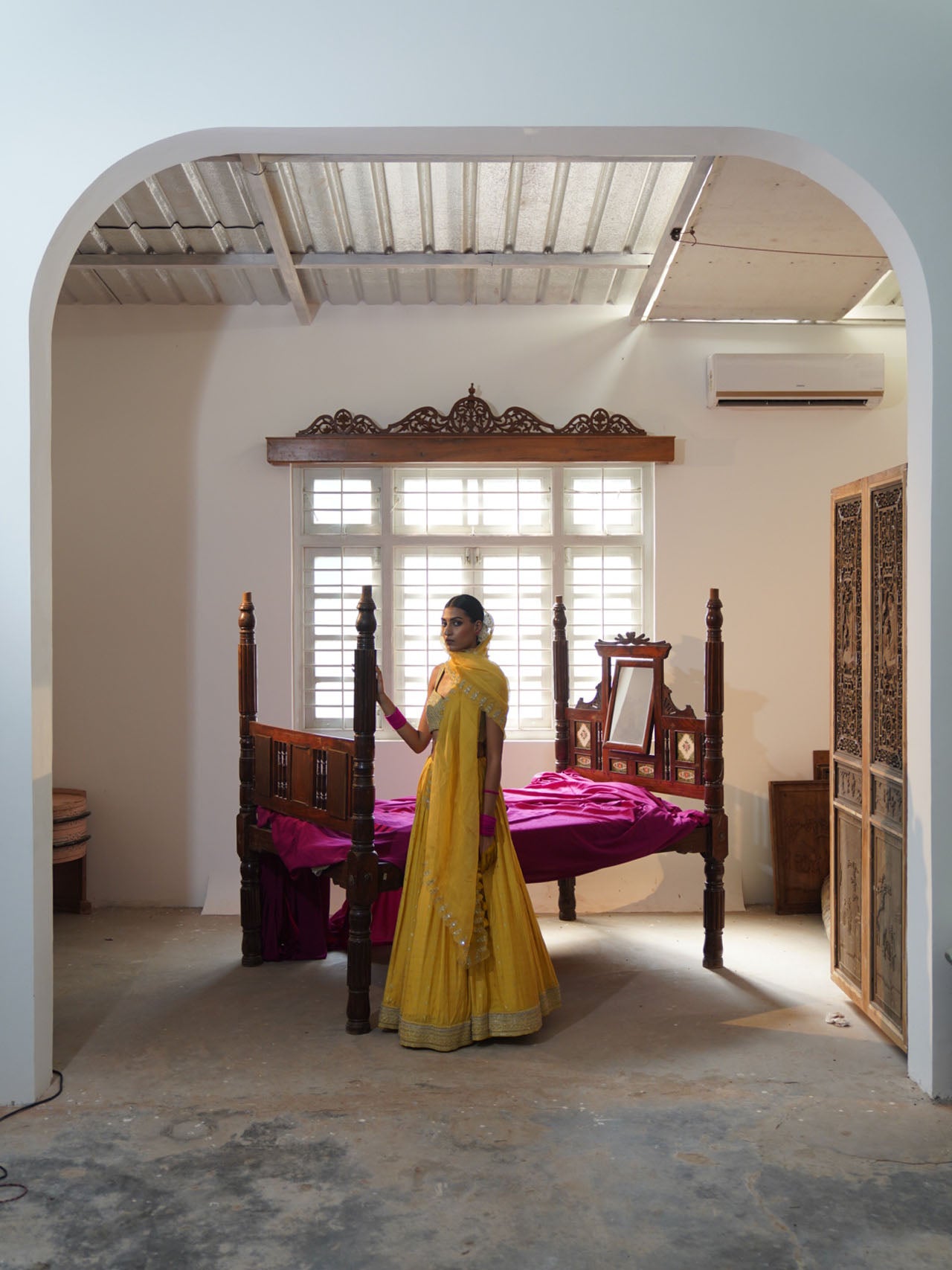 Yellow Banarasi Lehenga Set