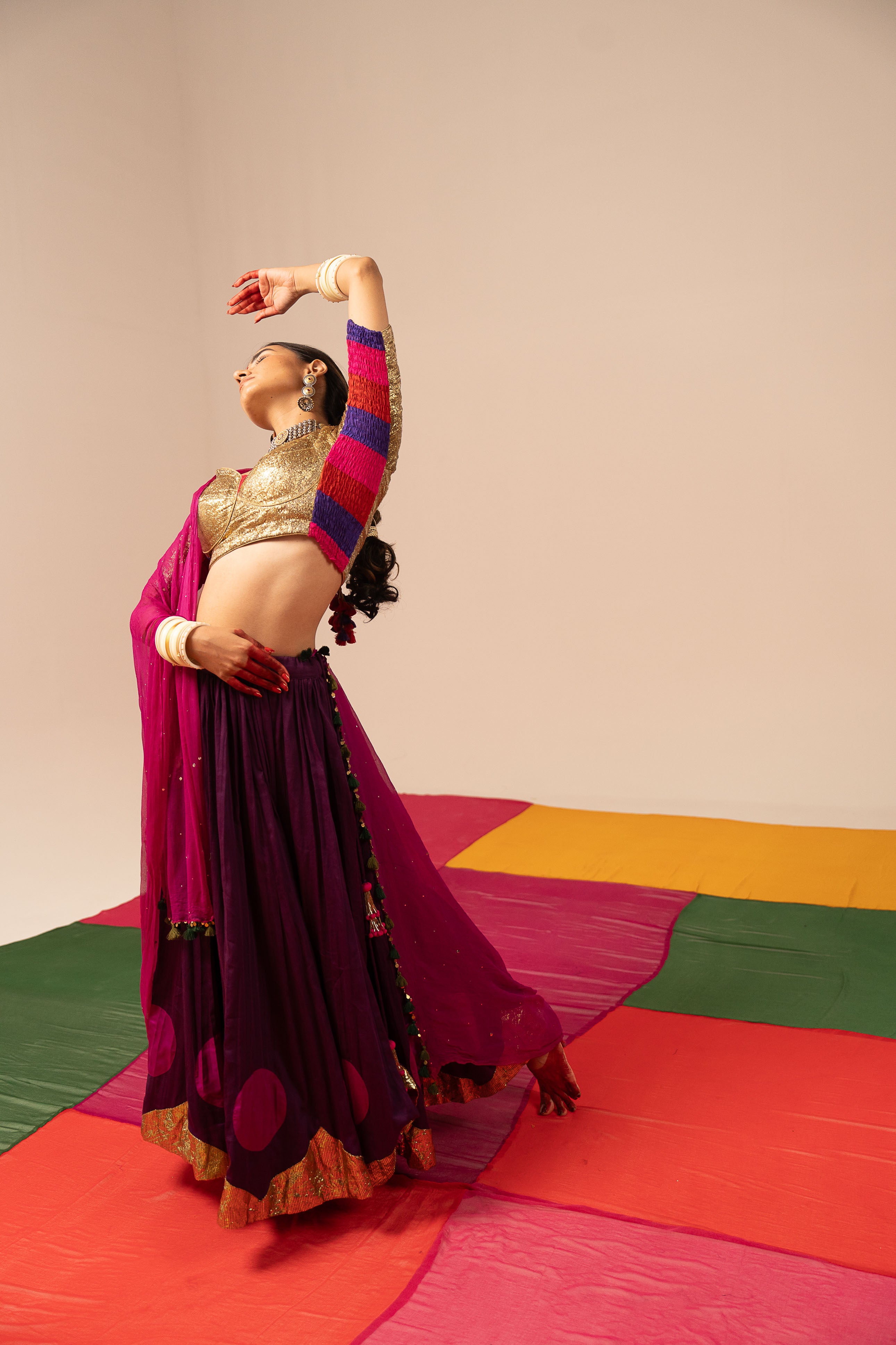 Deep purple Colored Lehenga Set