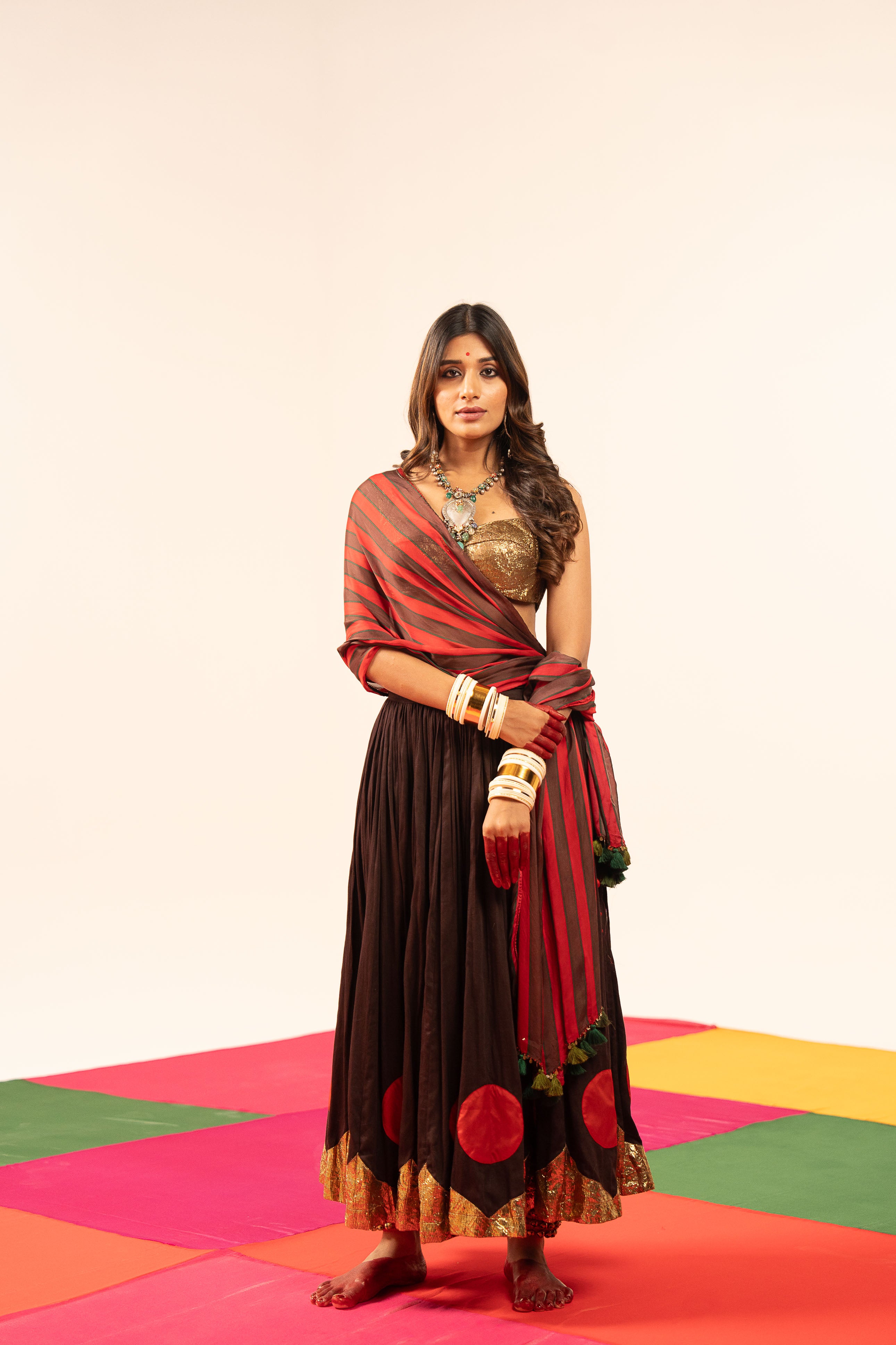 Brown Lehenga Set