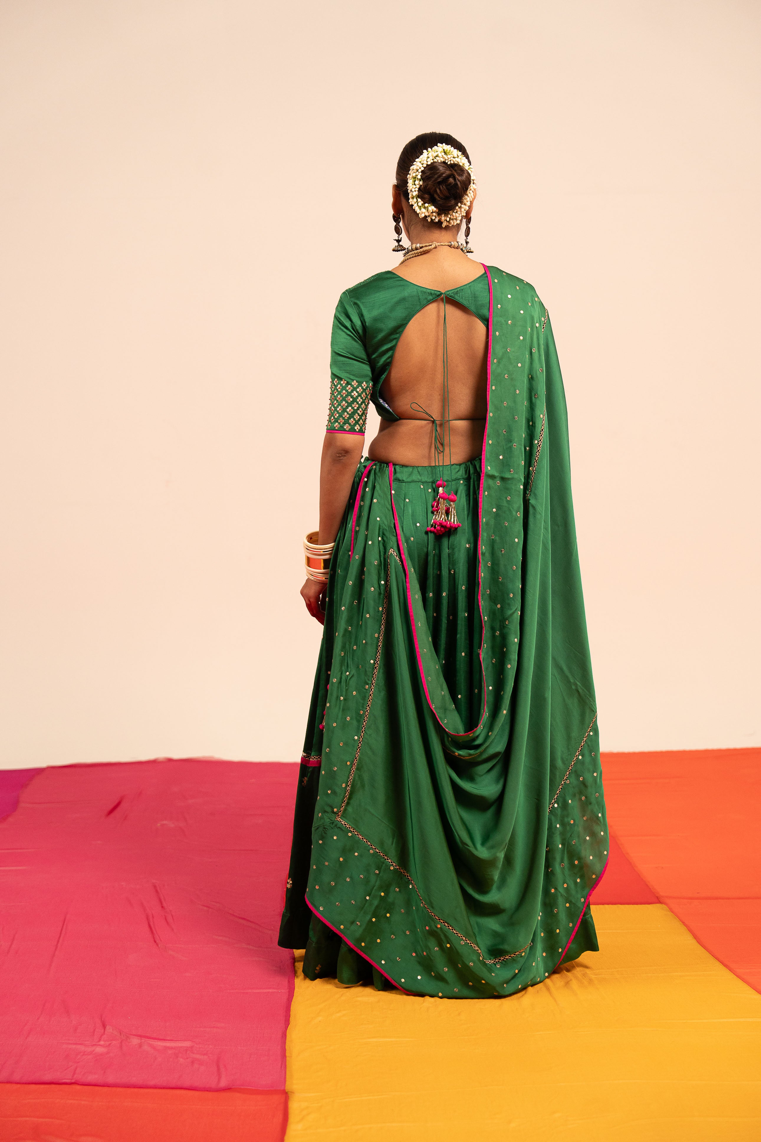 Dark Green Modal Lehenga