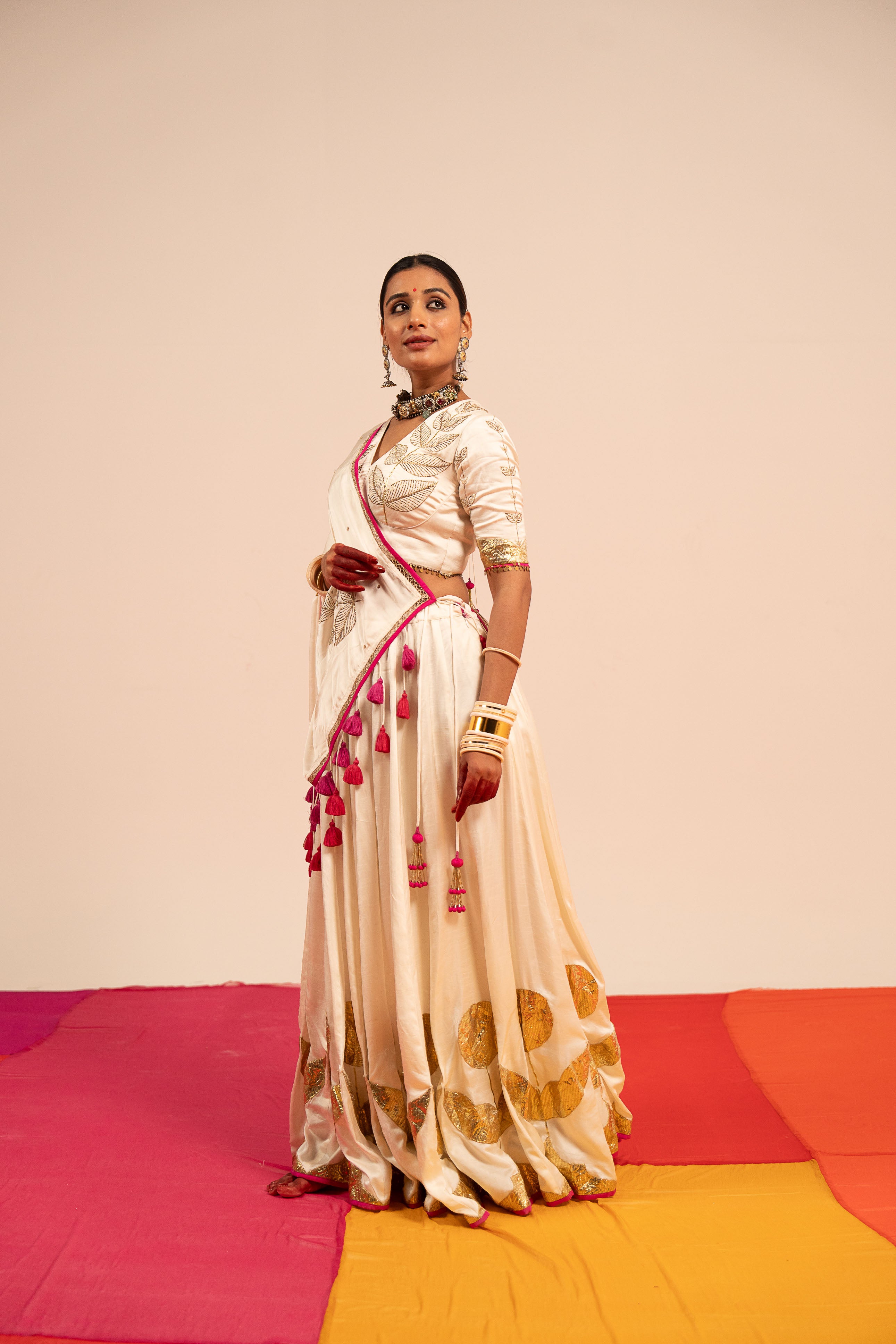 Off White Lehenga Set