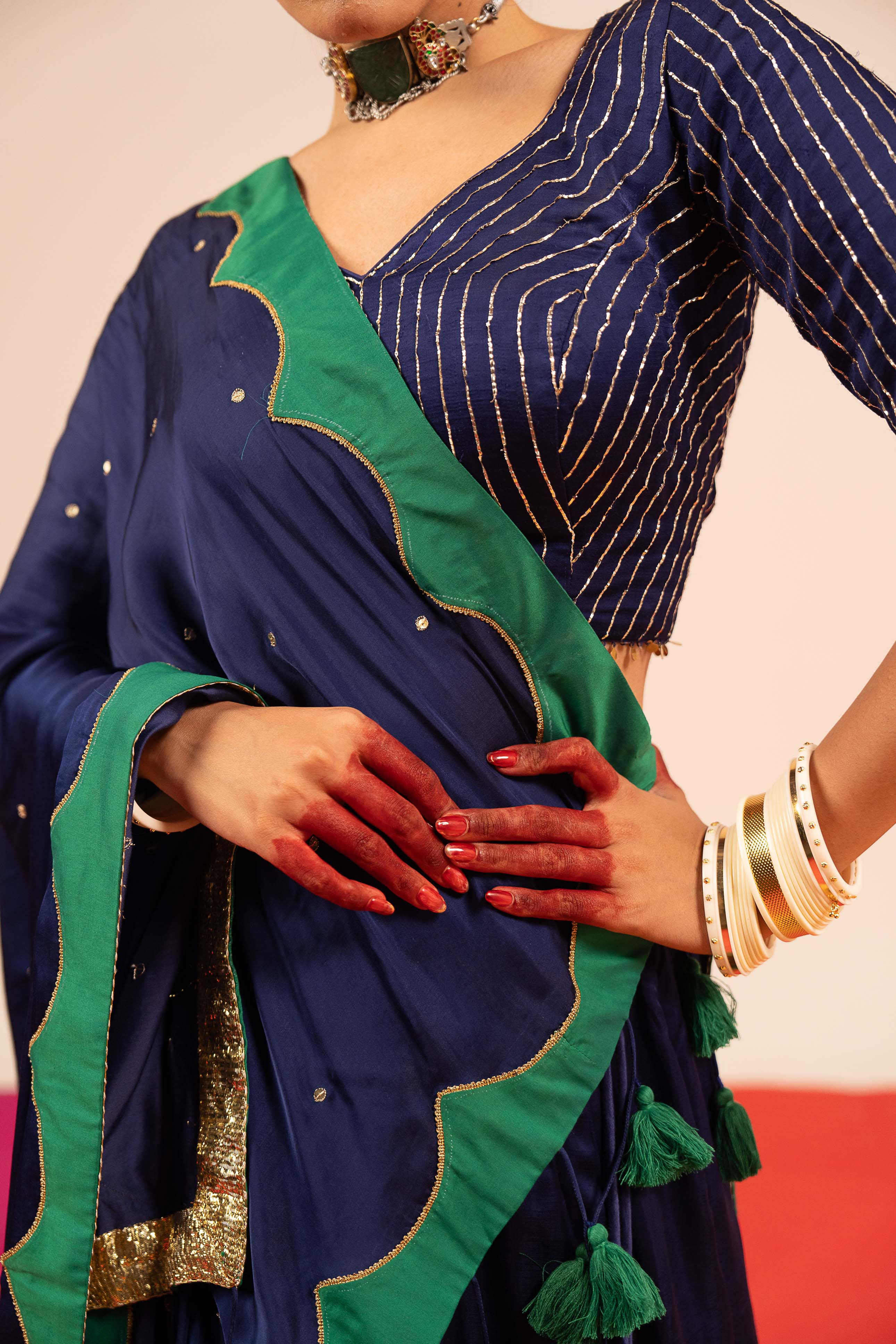 Blue Modal Lehenga Set