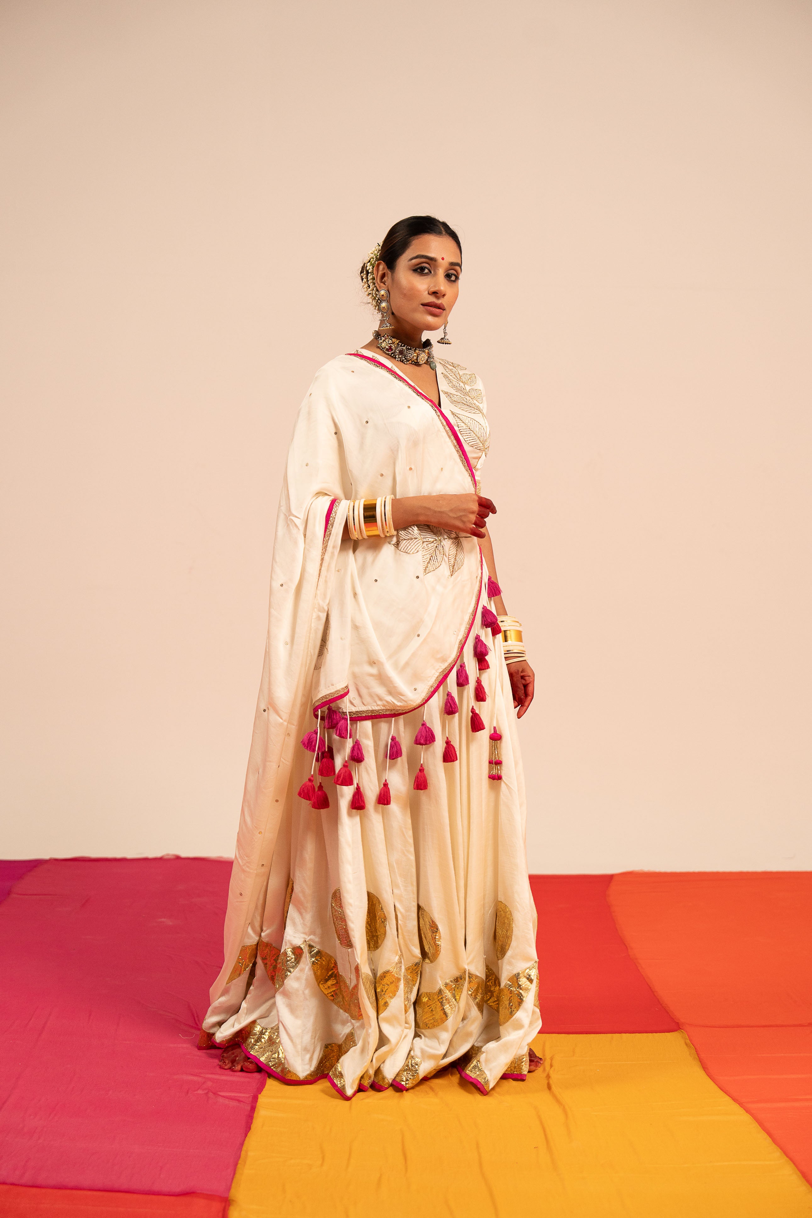Off White Lehenga Set