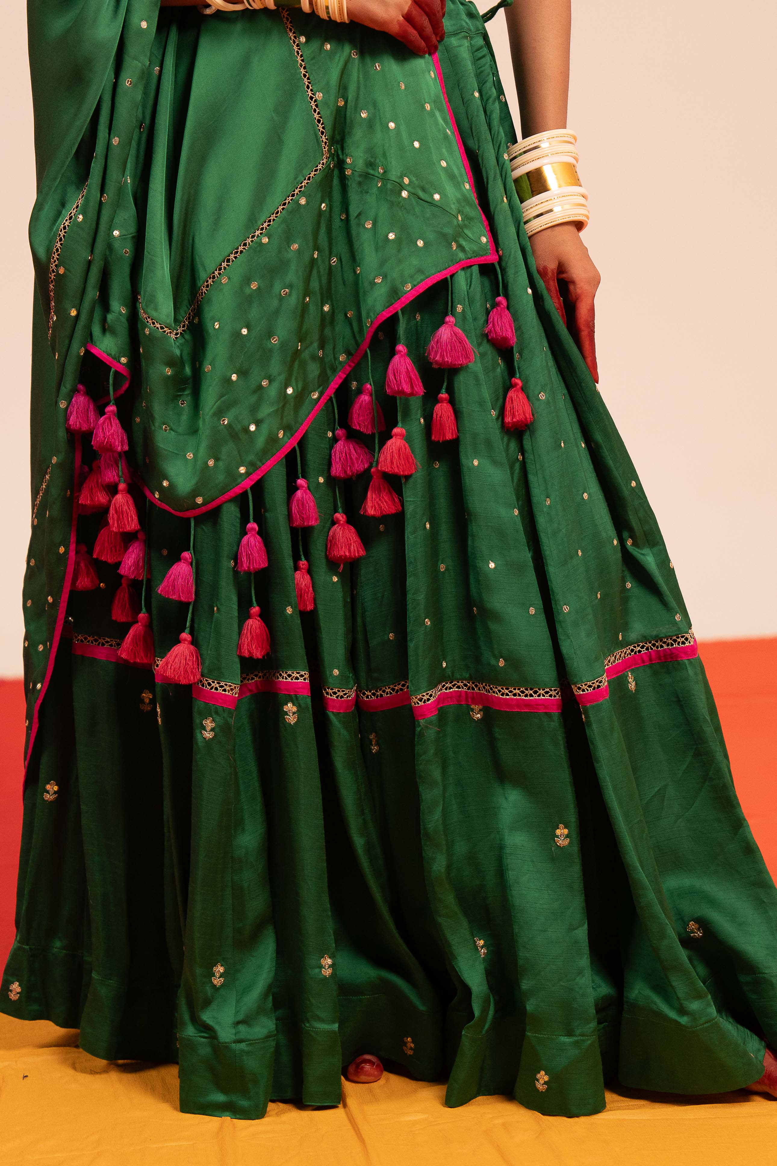 Dark Green Modal Lehenga
