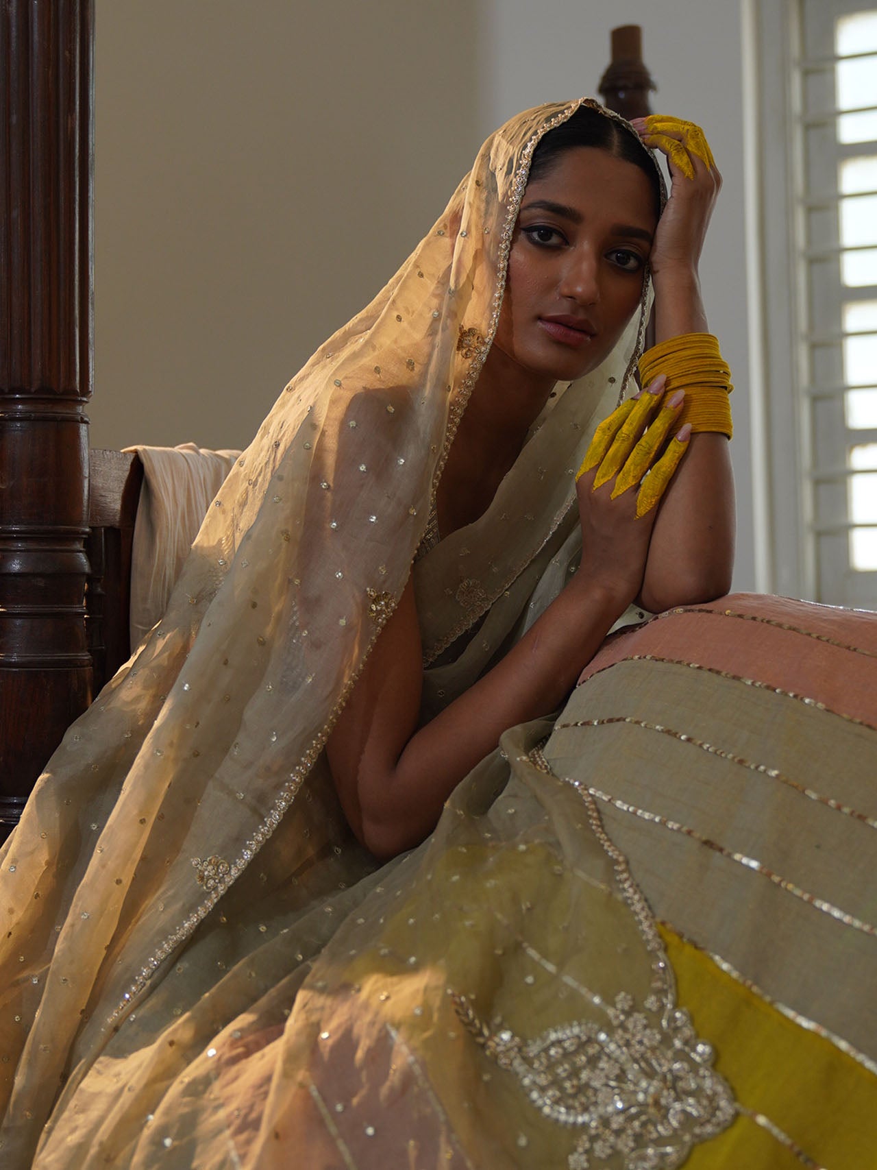 Grey Multi Coloured Lehenga Set