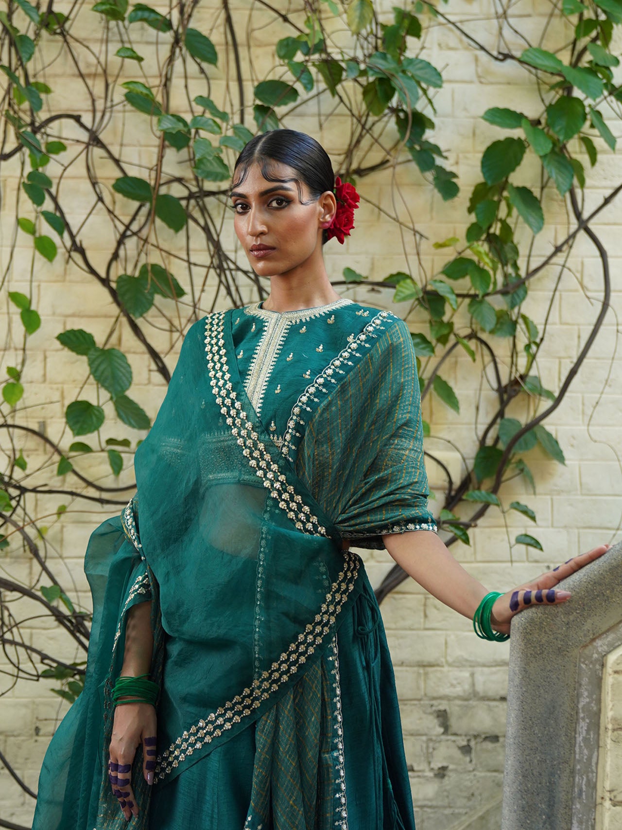 Teal Green Lehenga Set