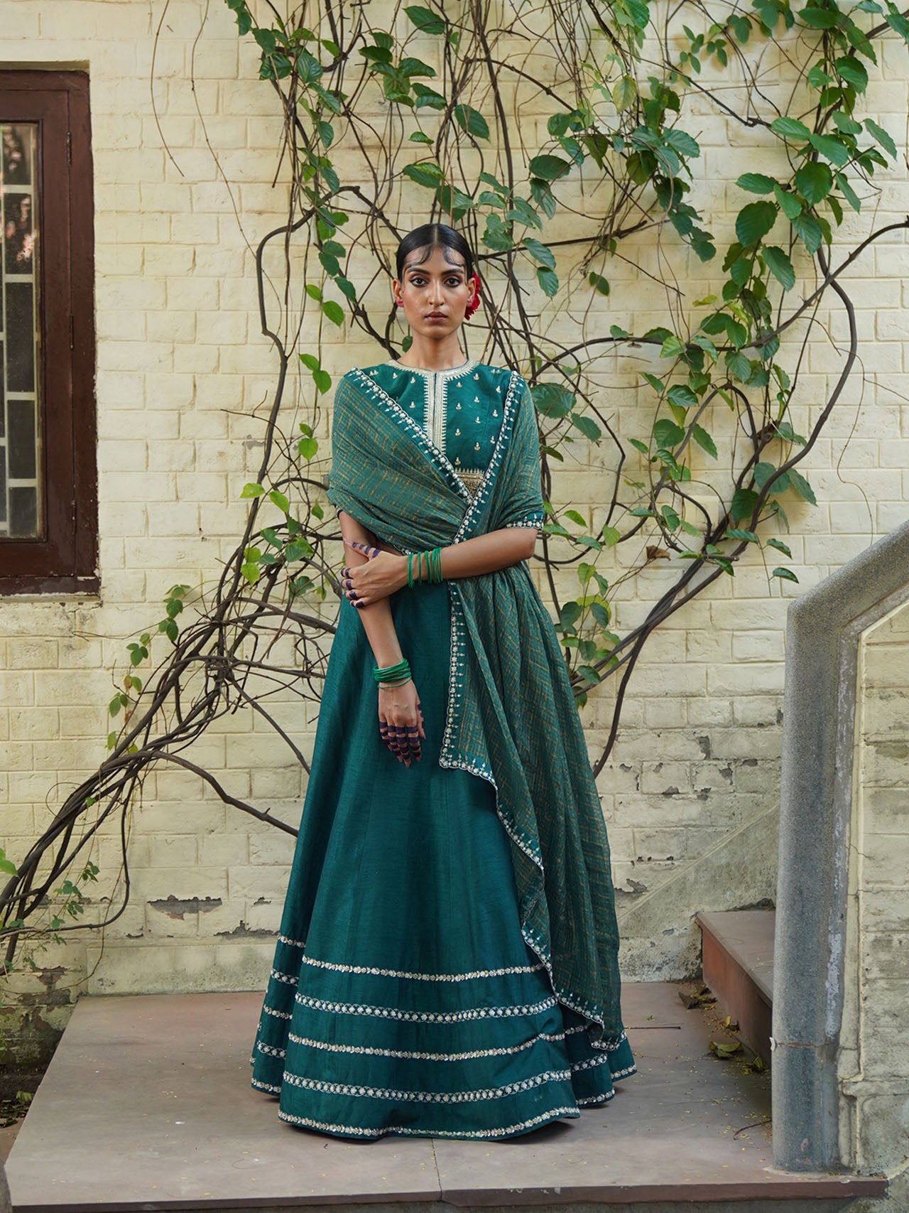 Teal Green Lehenga Set