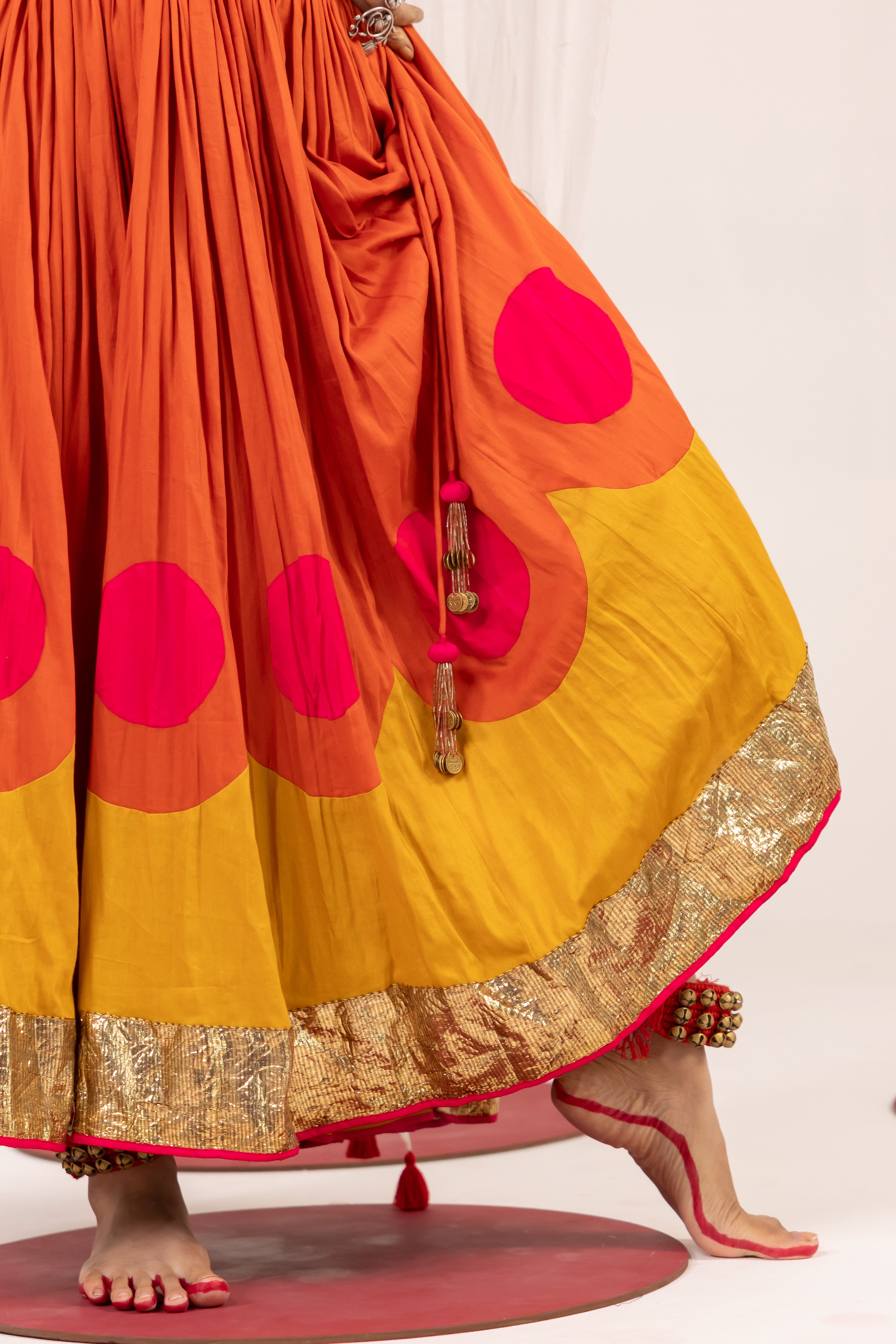 ORANGE & MUSTARD YELLOW LEHENGA SET