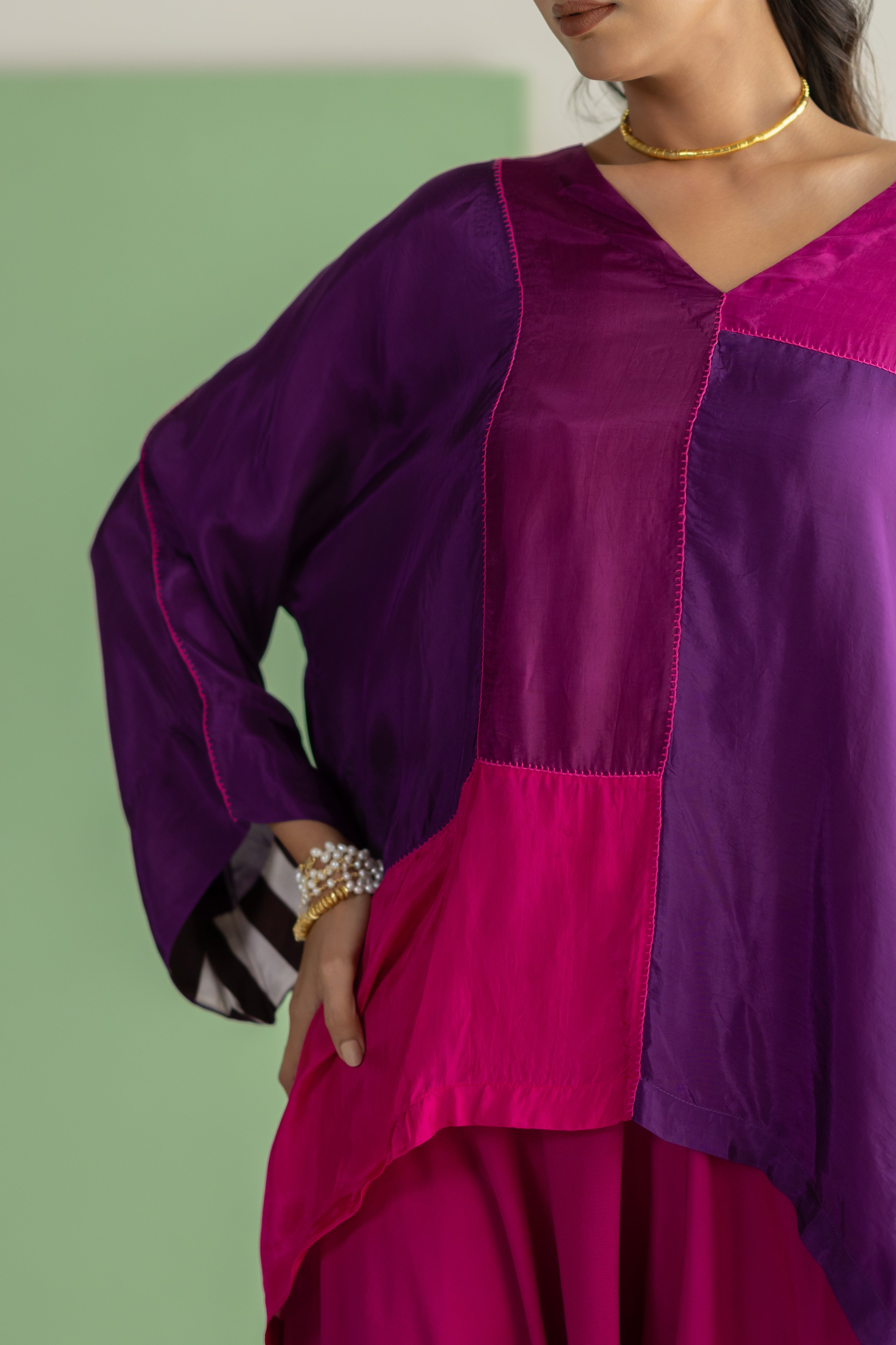 Purple Magenta Colour Block Set