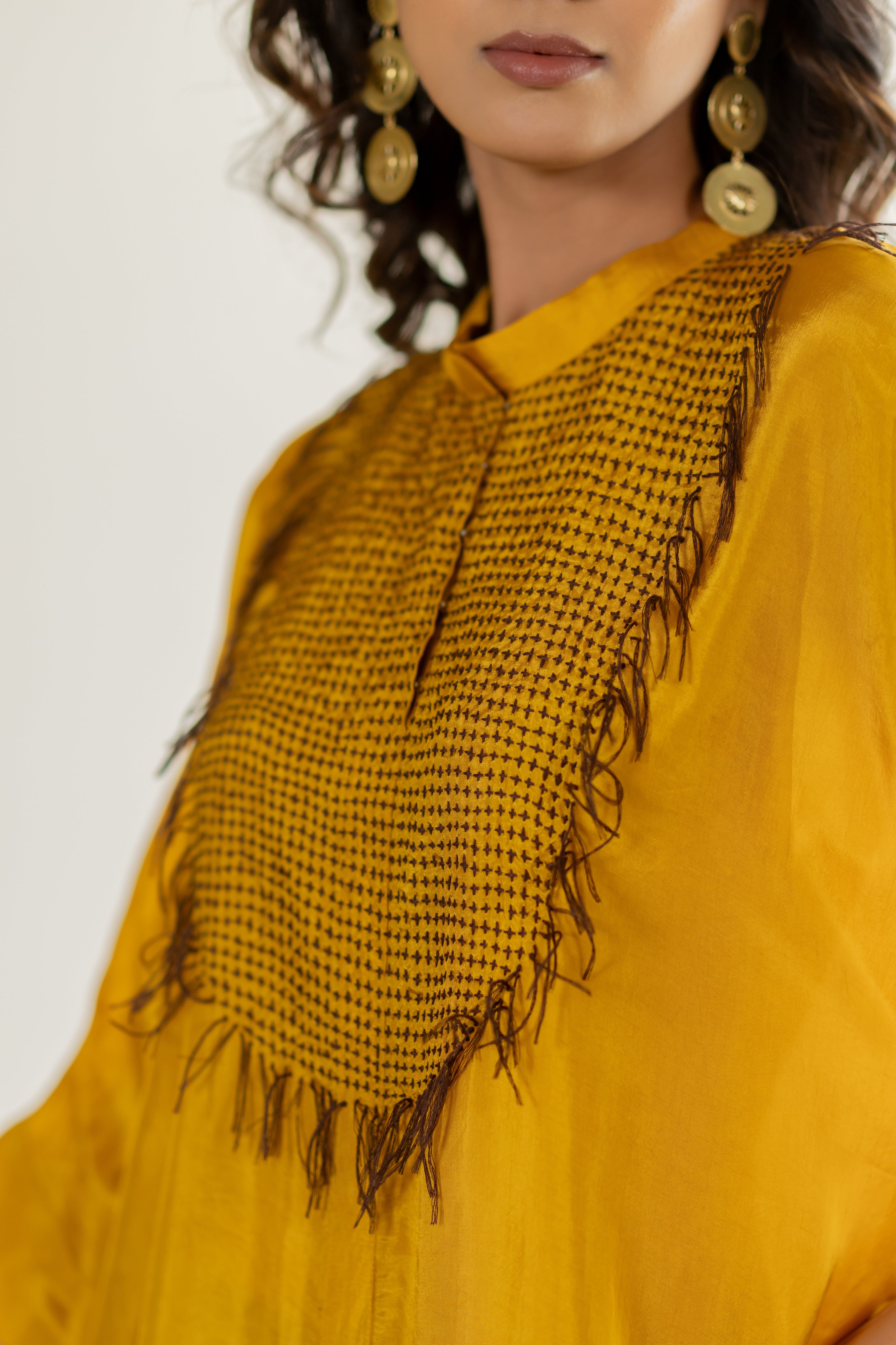 Mustard kaftan set