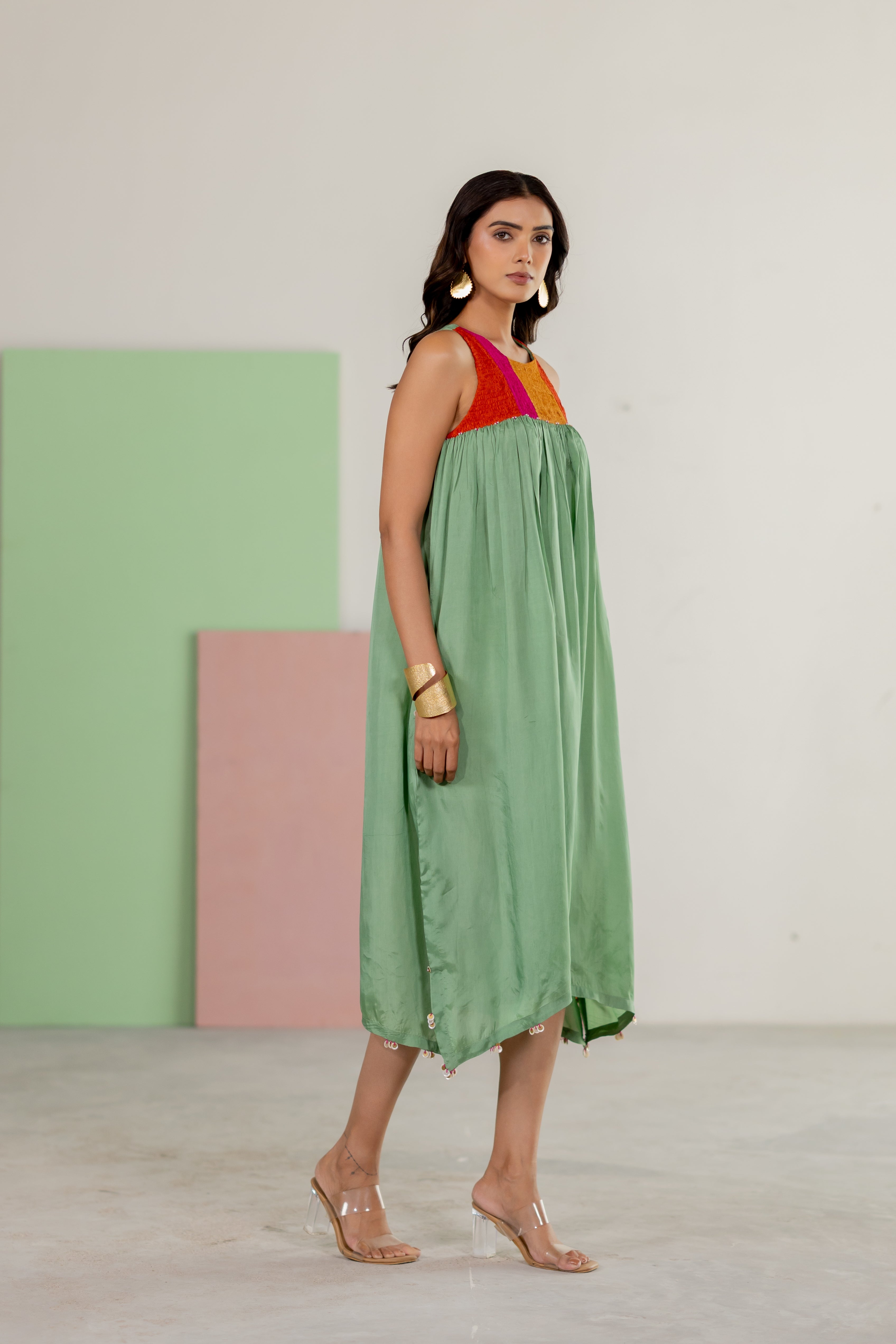 Sea green sleeveless dress