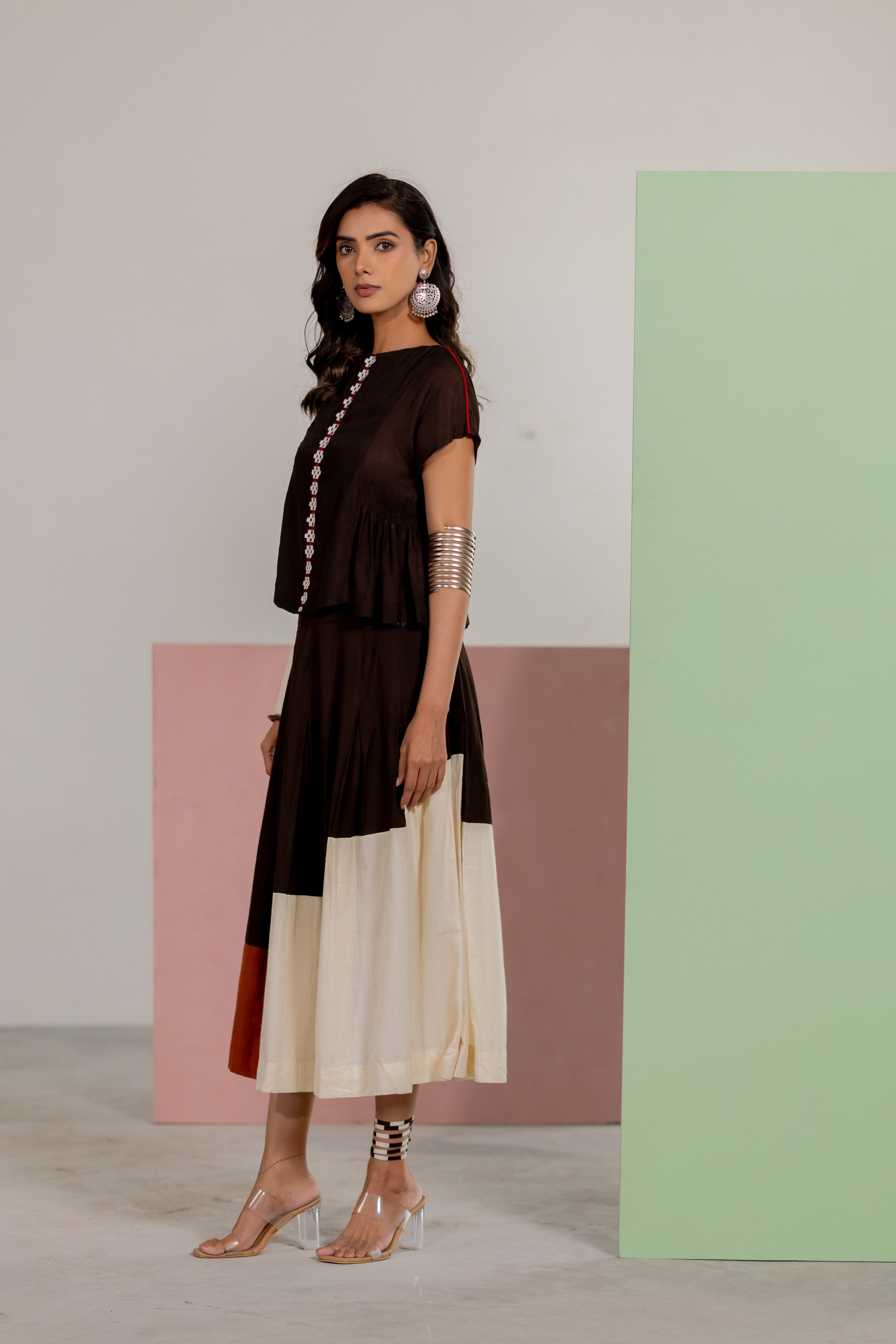 Brown skirt set