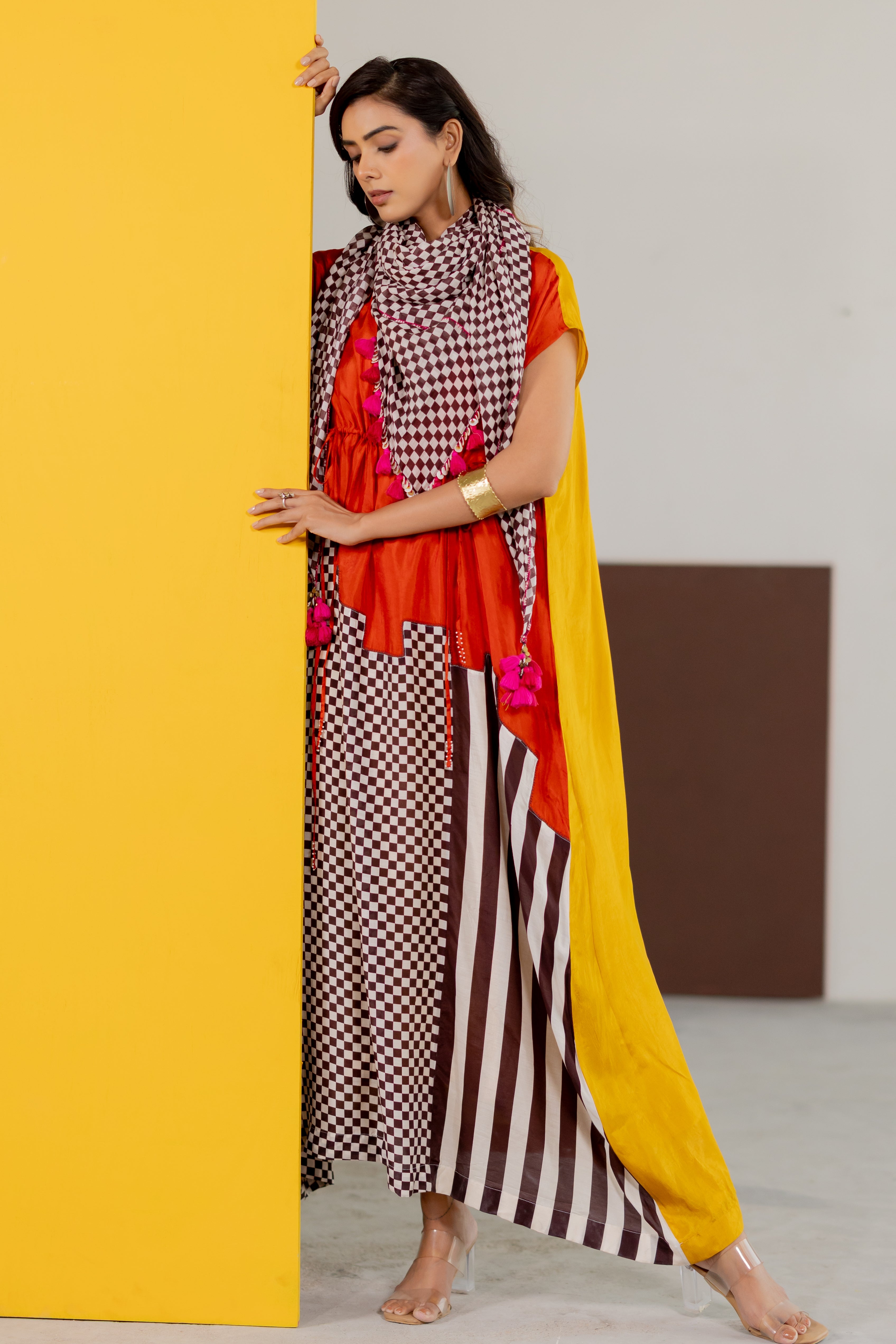 Mustard and Orange dress