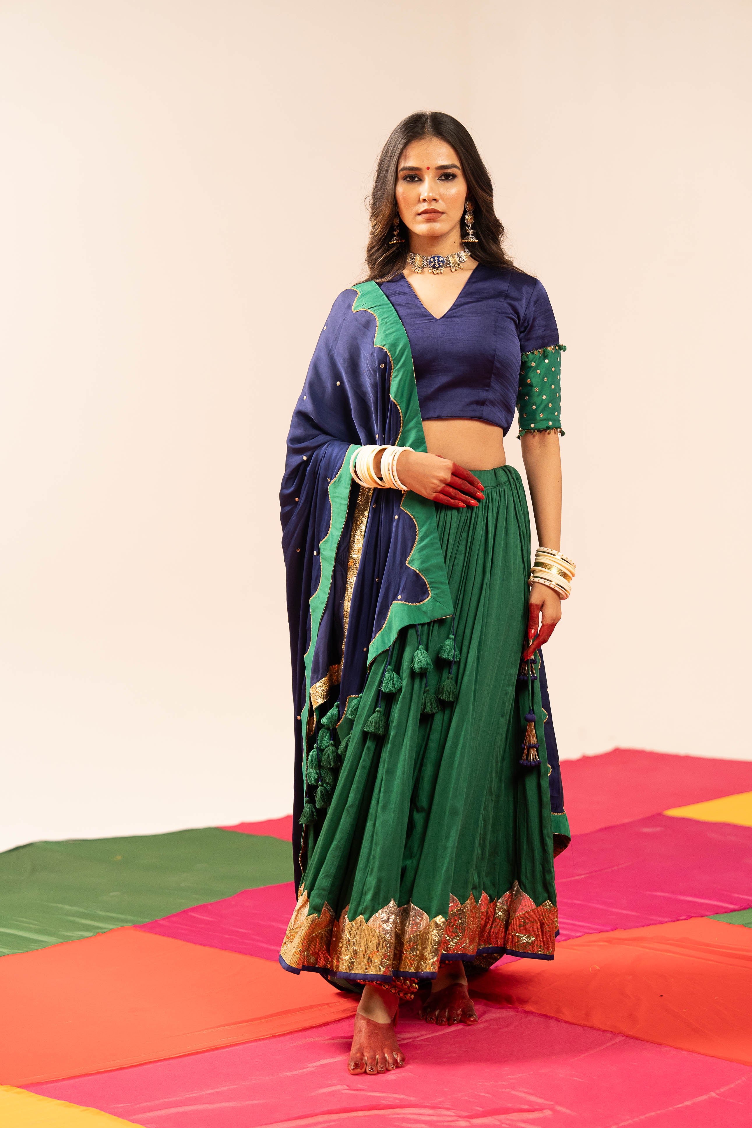 Dark Blue Lehenga Set
