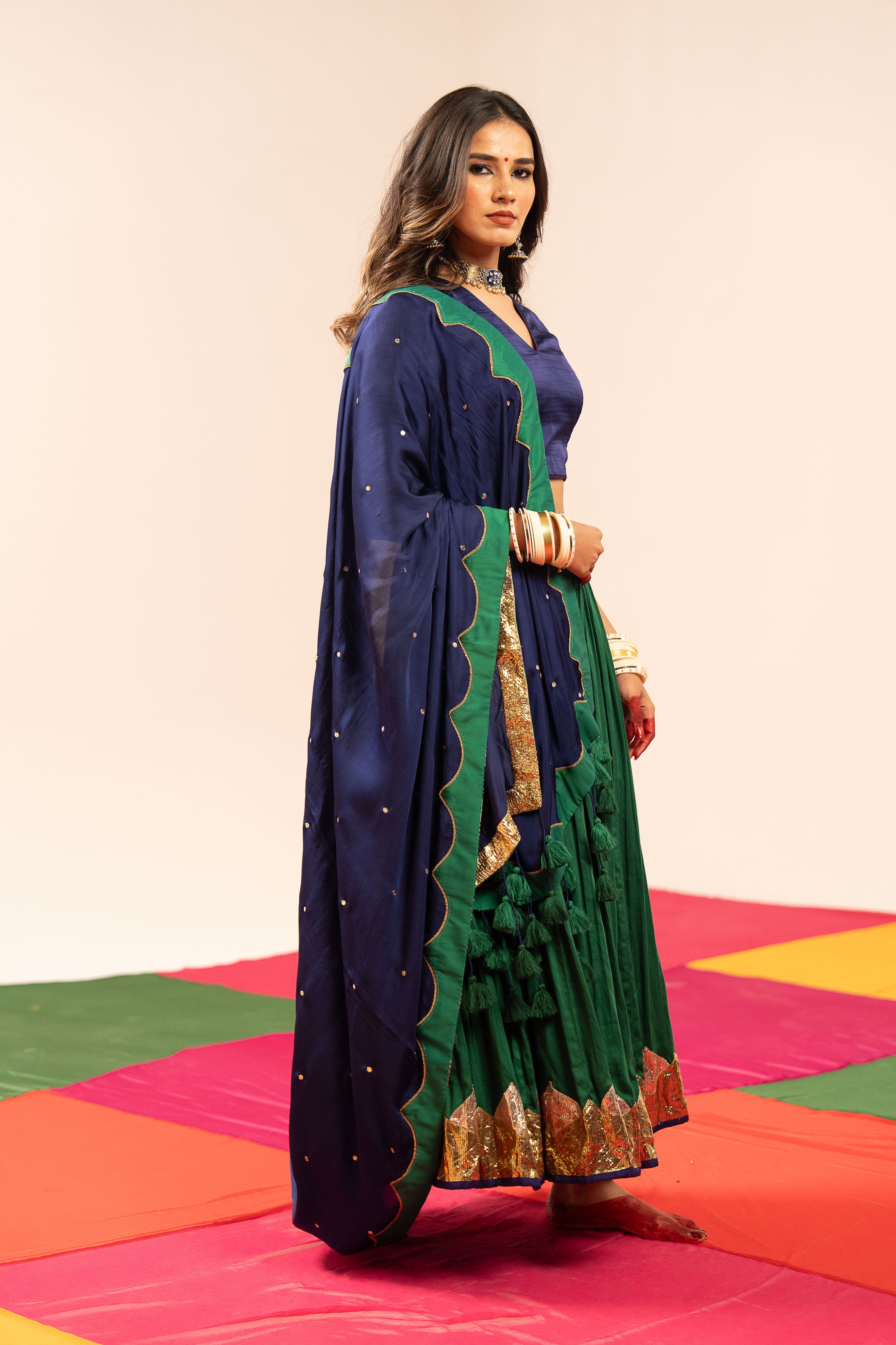 Dark Blue Lehenga Set