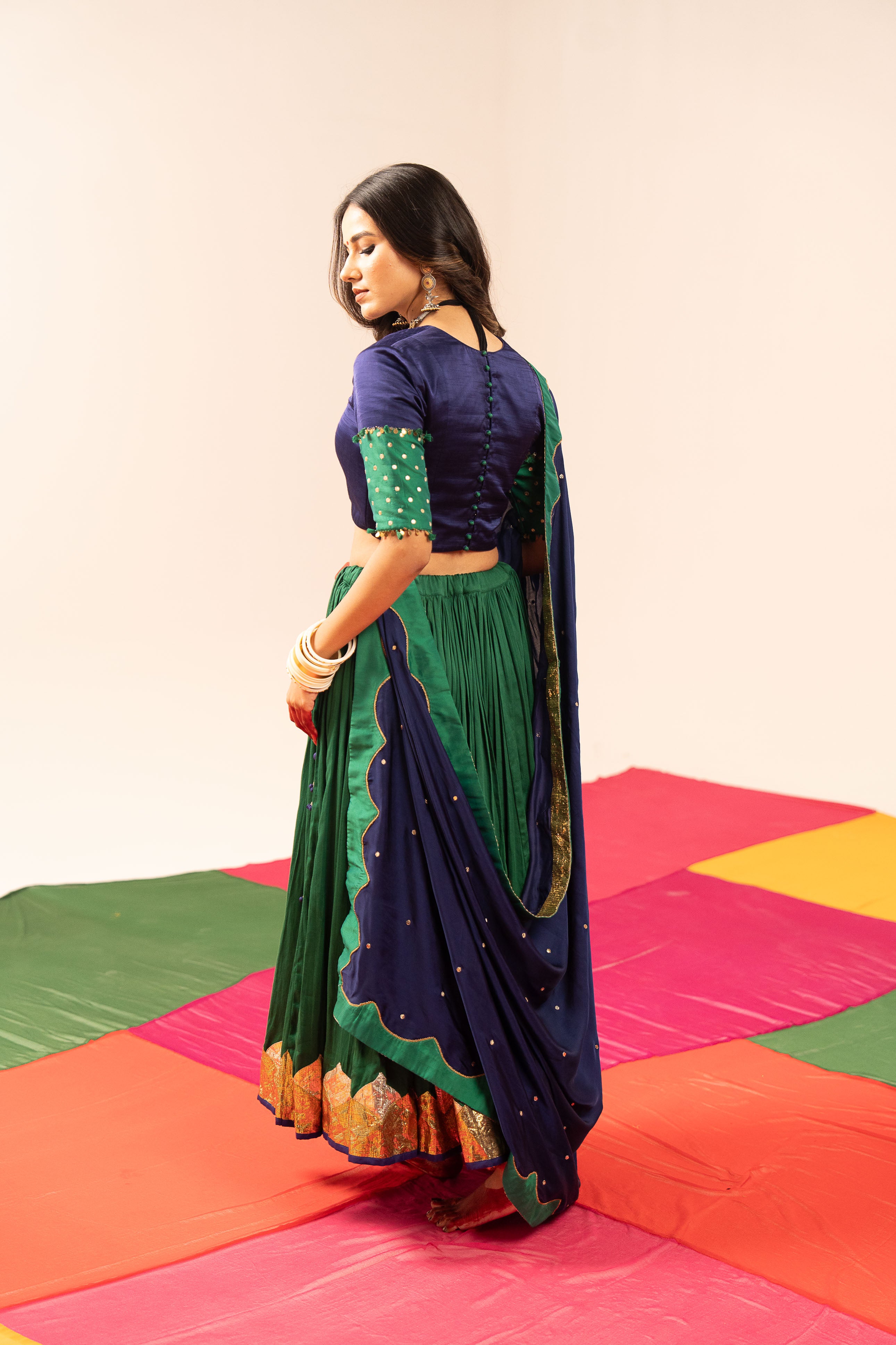 Dark Blue Lehenga Set