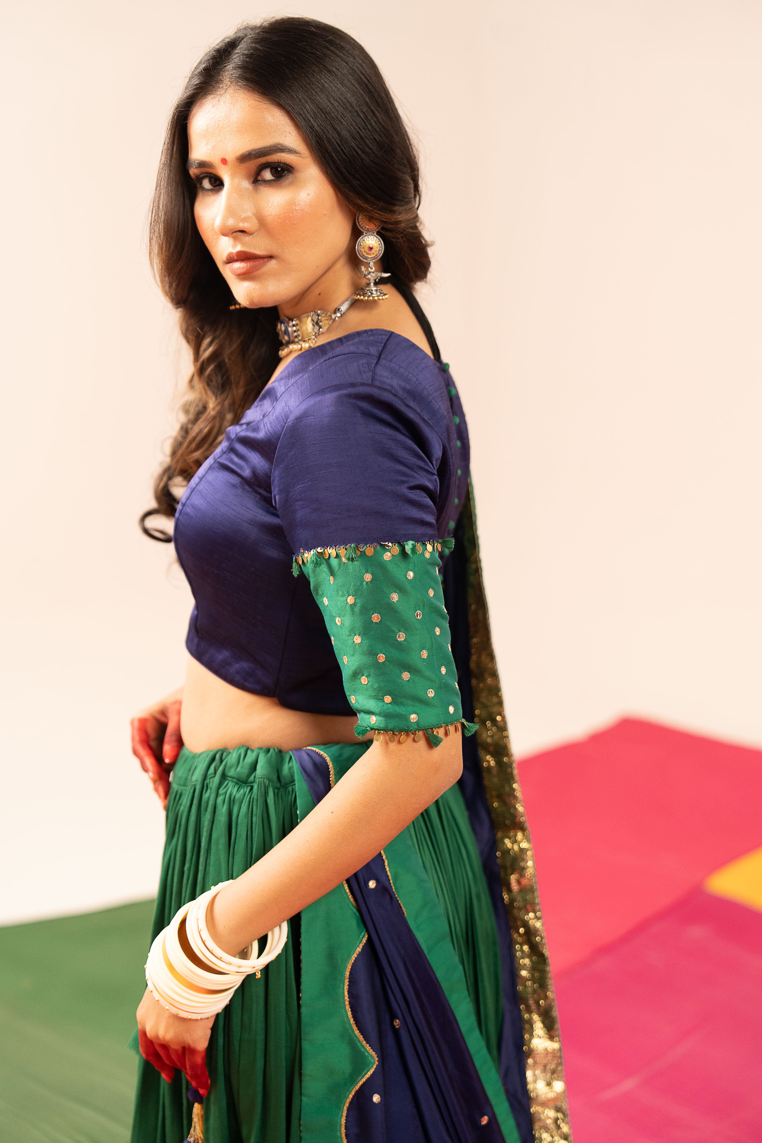 Dark Blue Lehenga Set