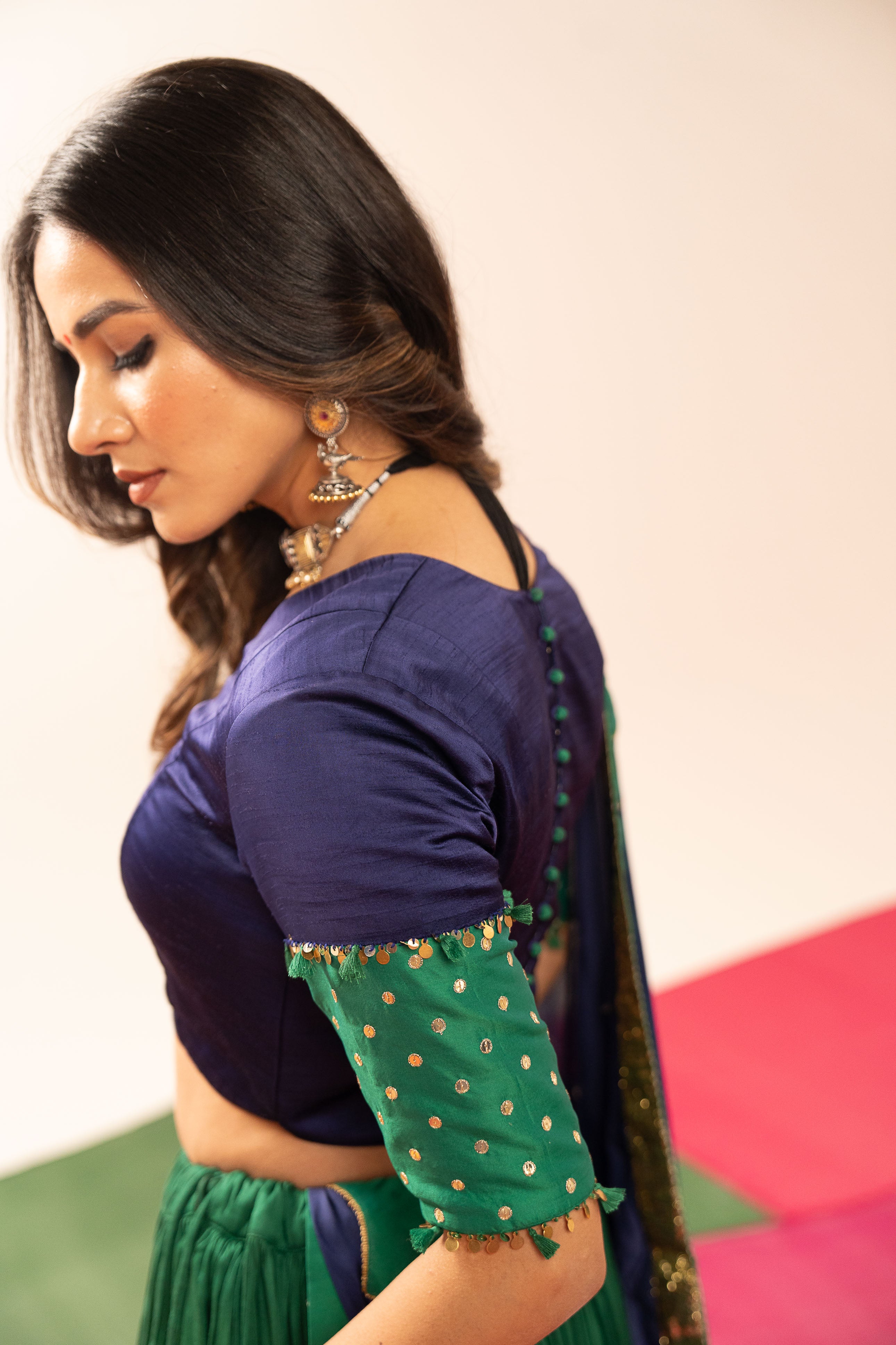 Dark Blue Lehenga Set