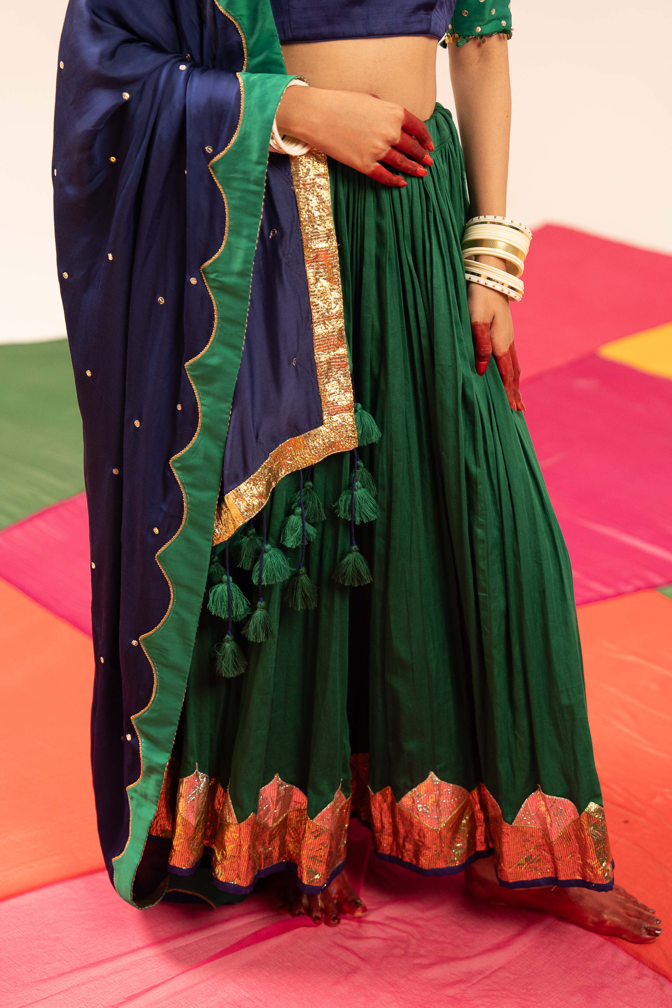 Dark Blue Lehenga Set