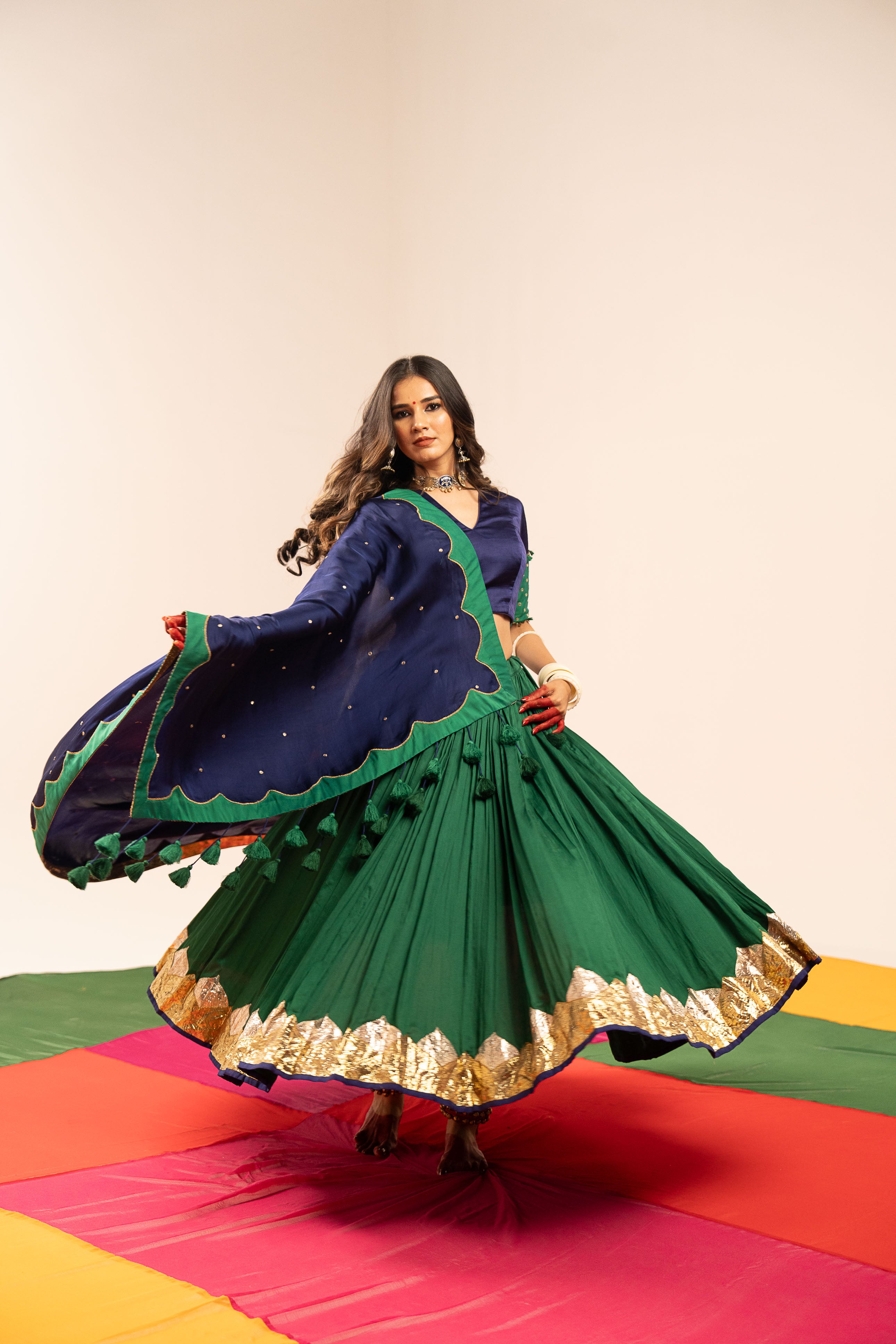 Dark Blue Lehenga Set