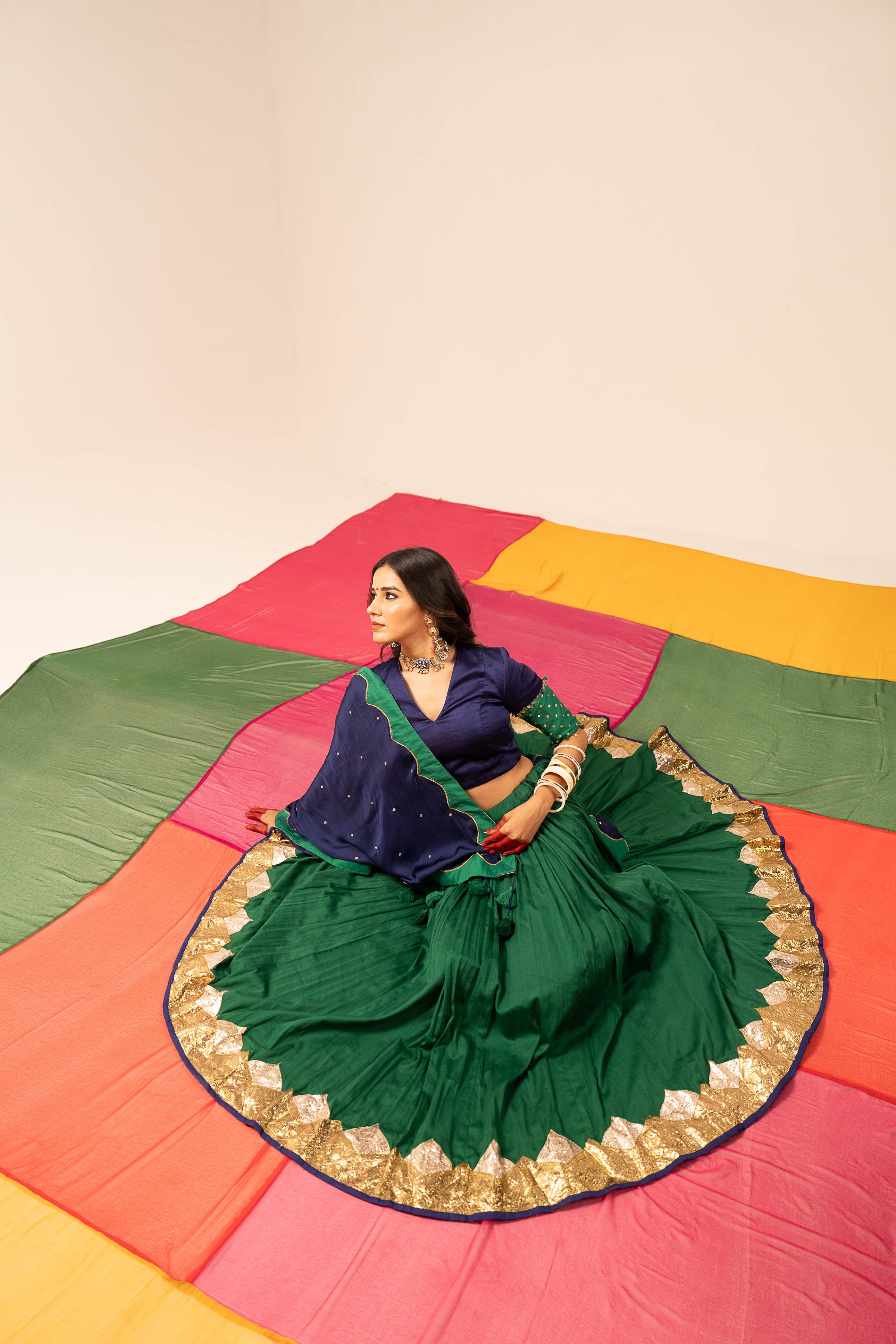 Dark Blue Lehenga Set