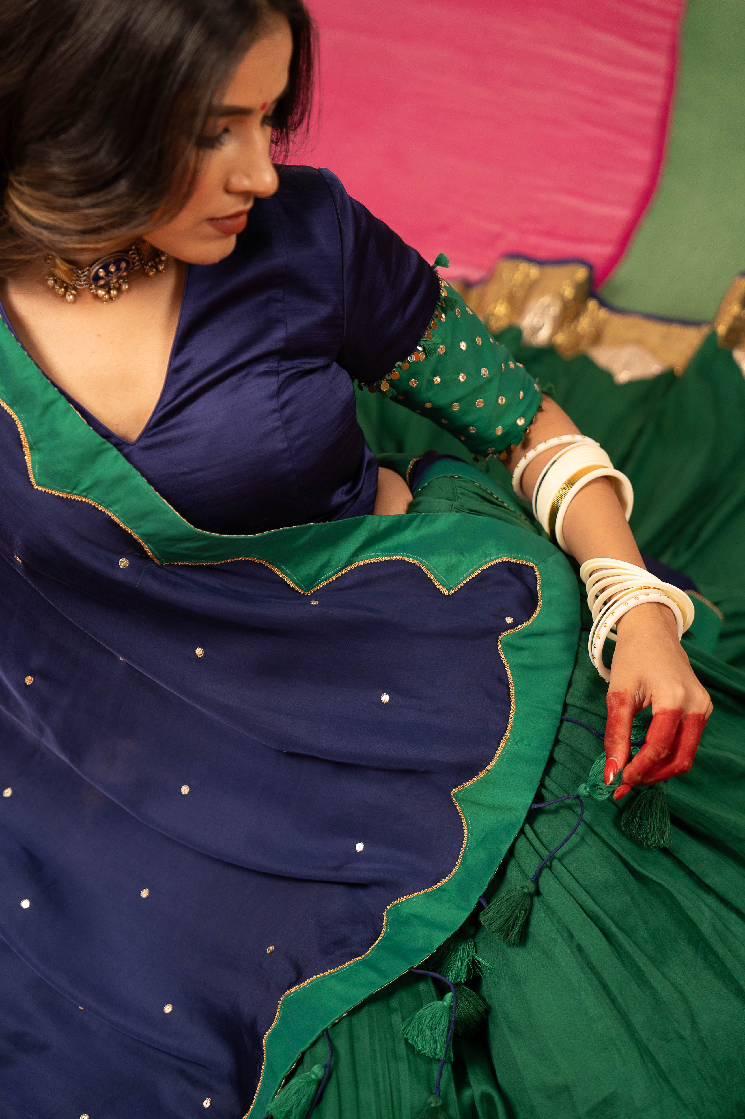 Dark Blue Lehenga Set