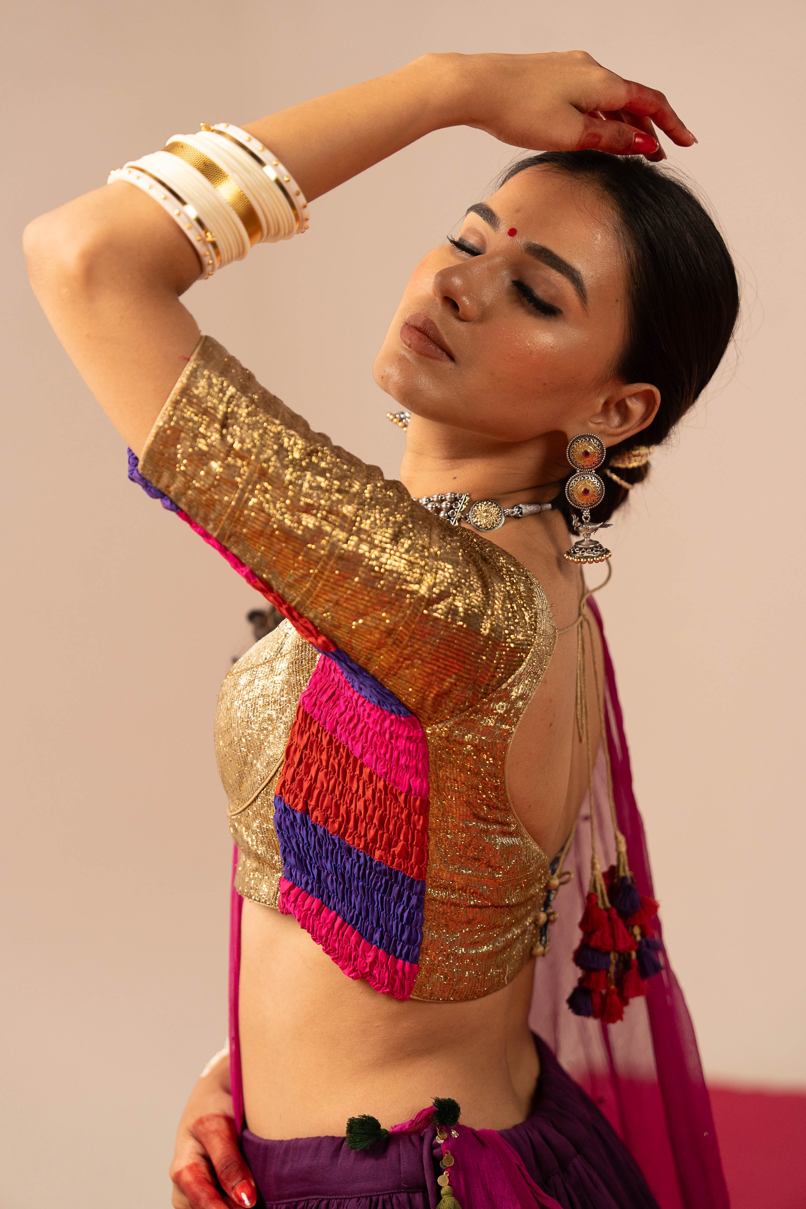 Deep purple Colored Lehenga Set