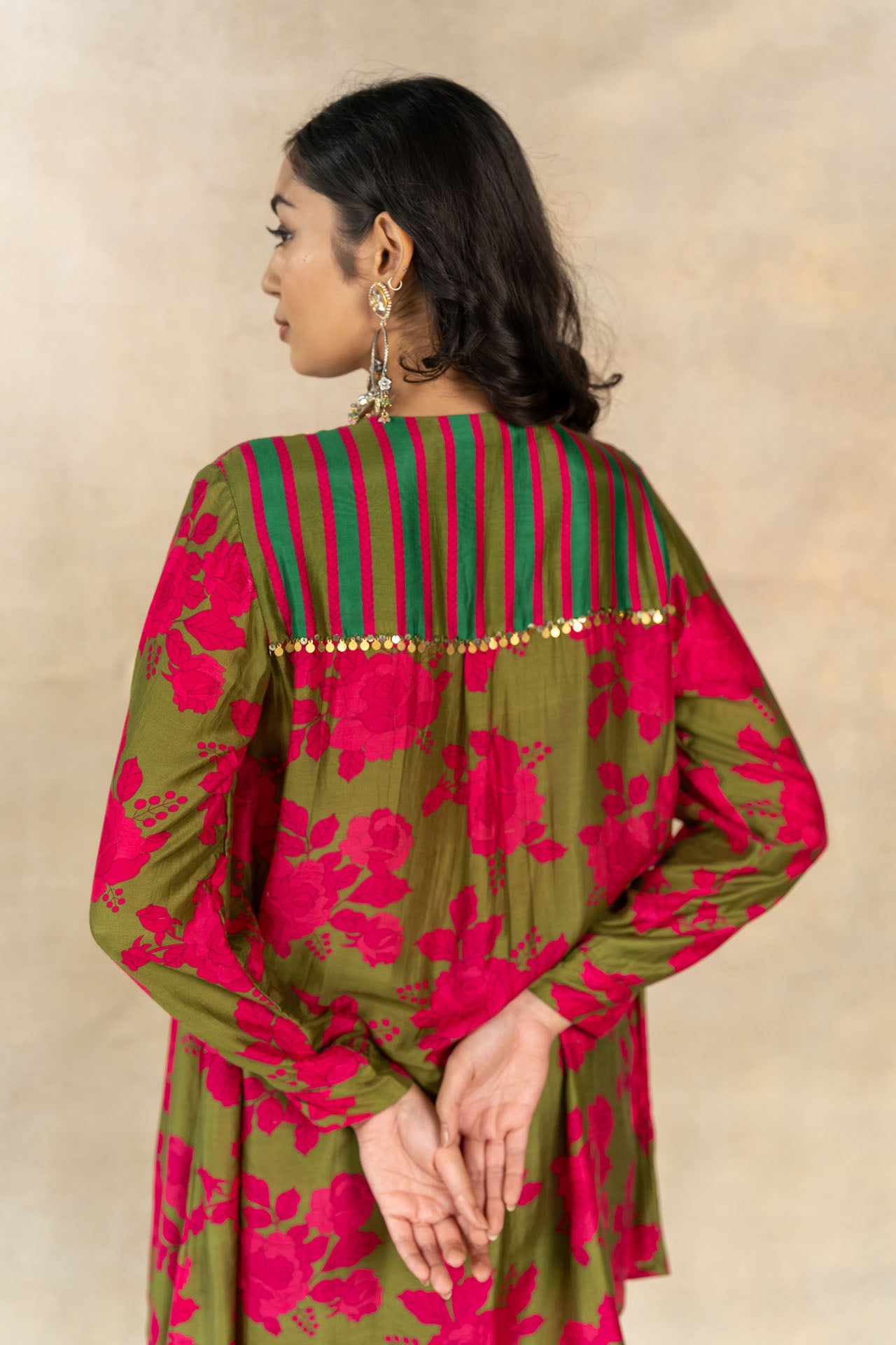 Mehendi green floral printed co-ord set