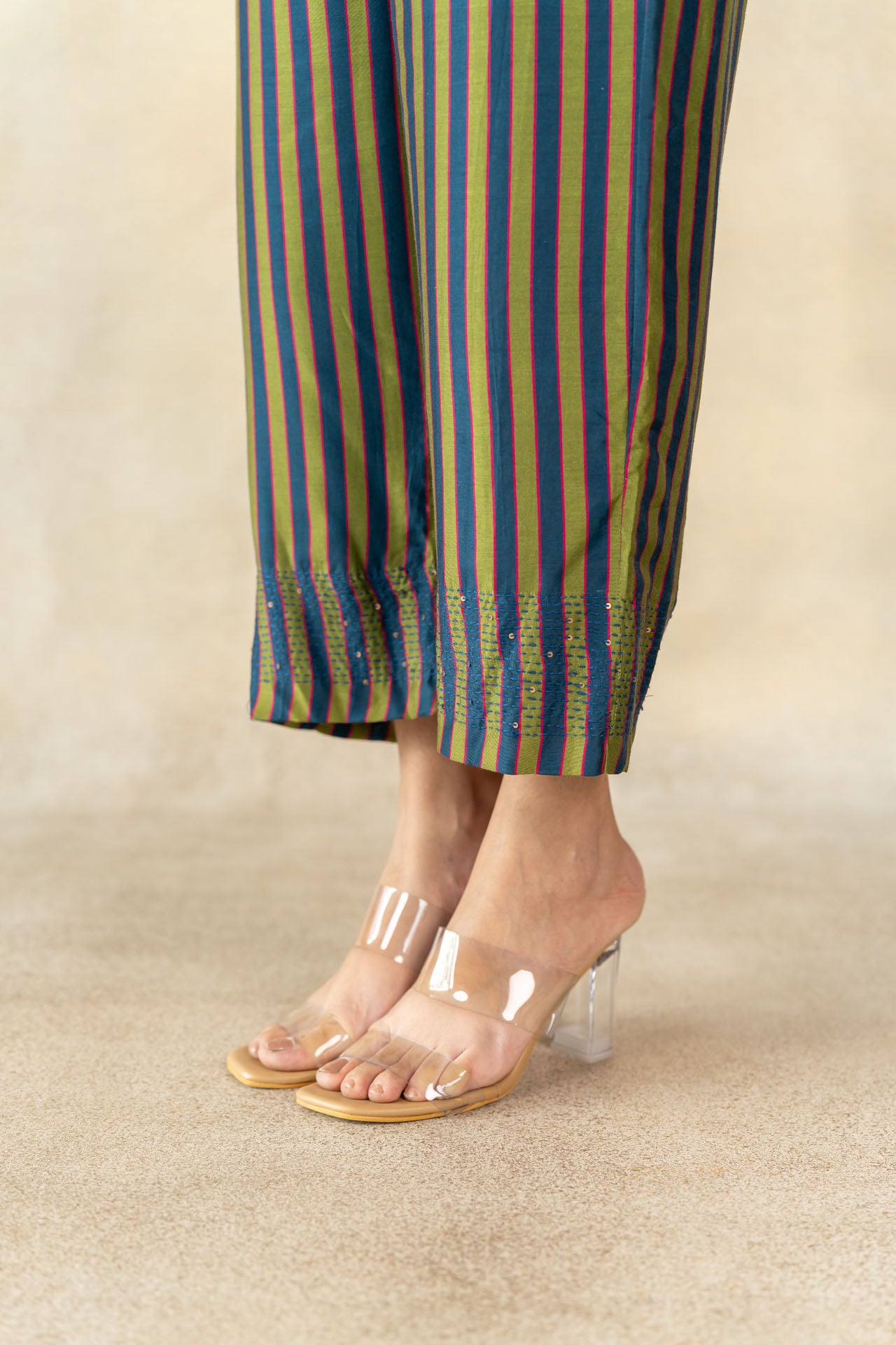 Teal blue coin-tassel detail co-ord set