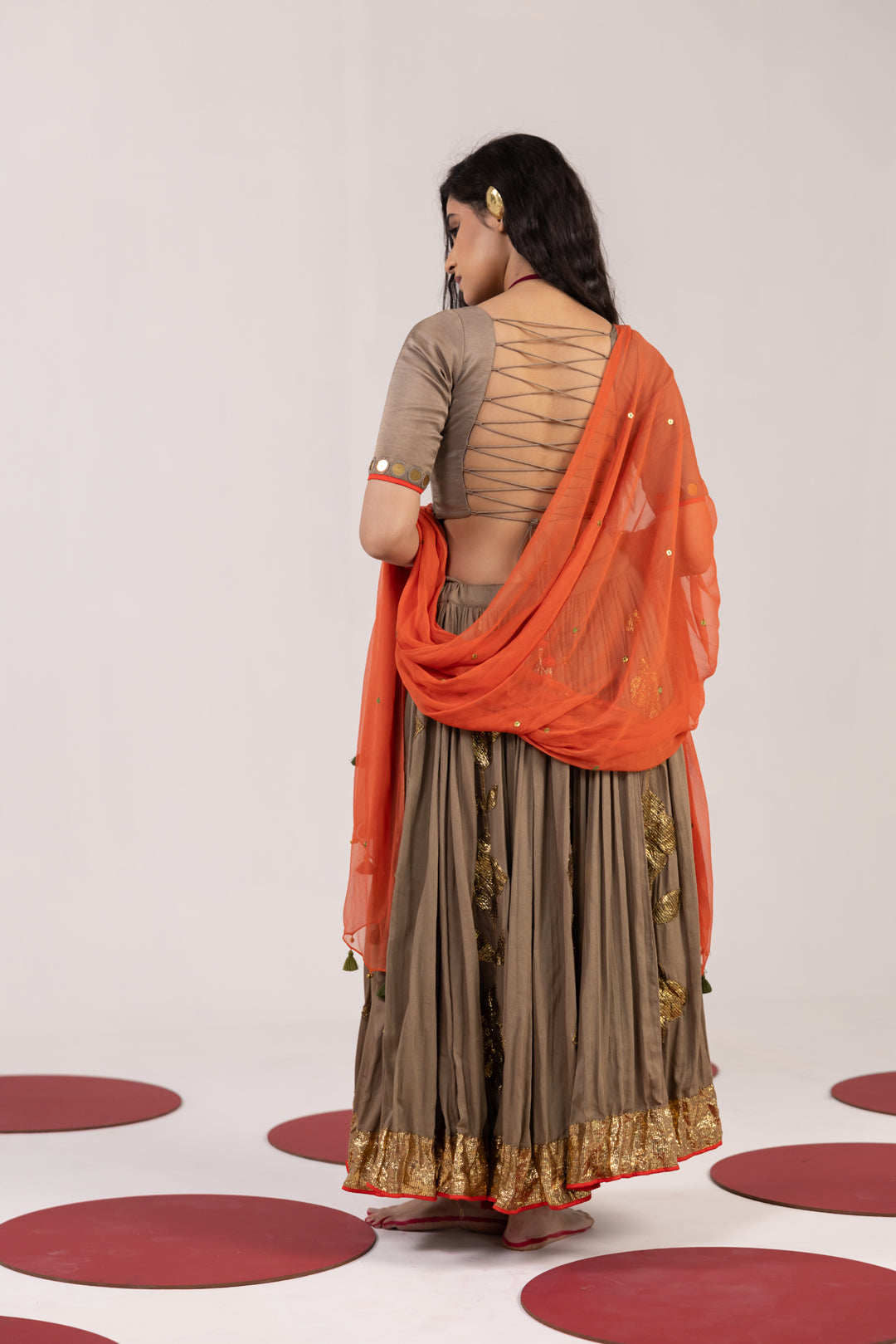 WARM GREY LEHENGA SET
