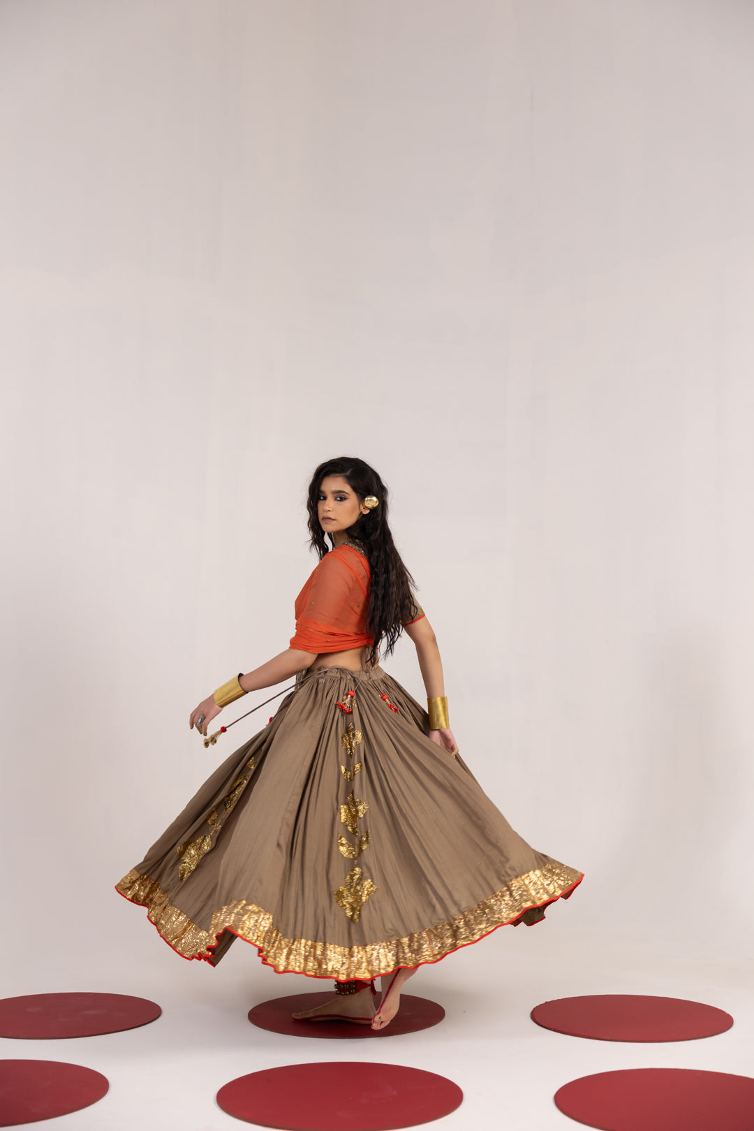 WARM GREY LEHENGA SET