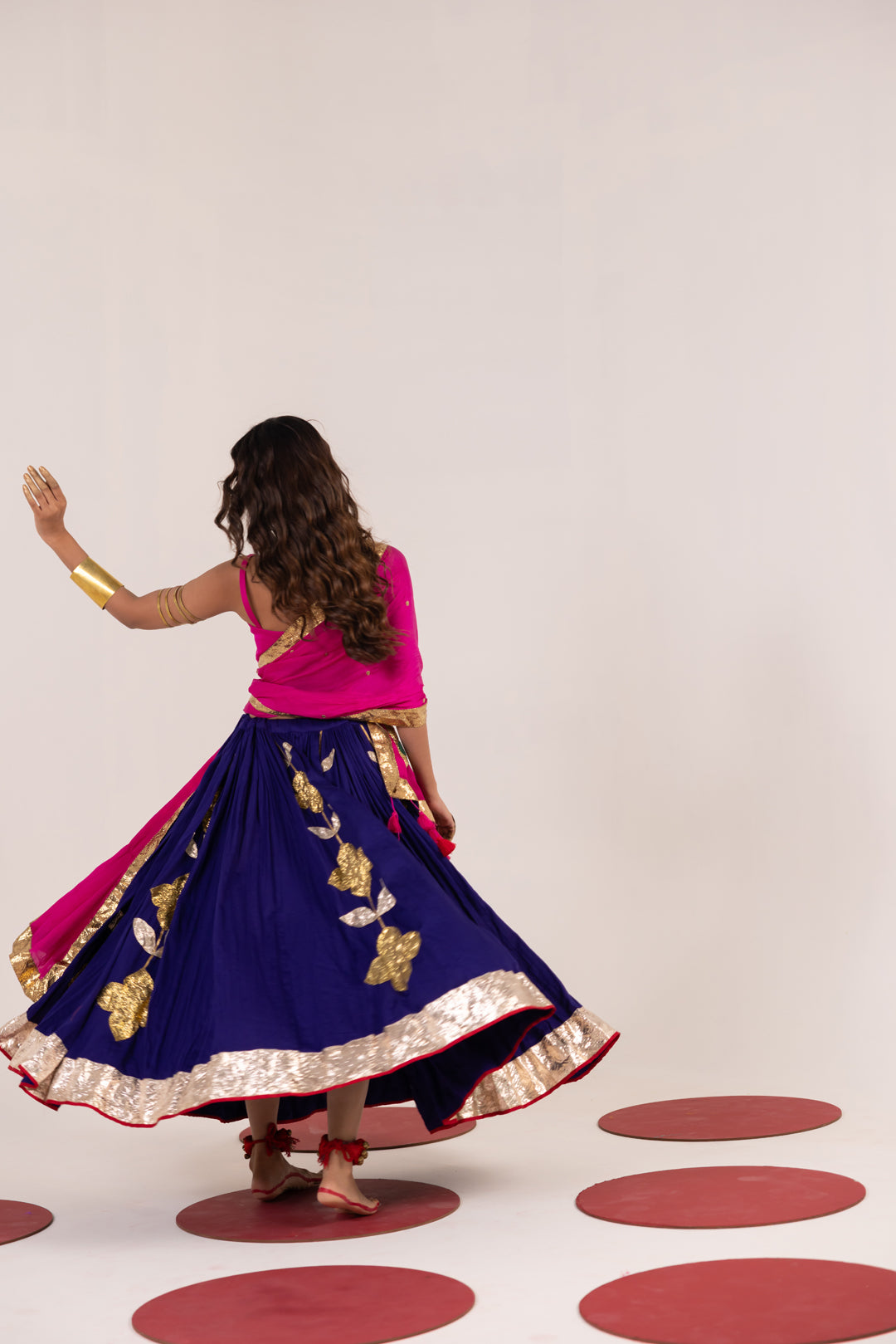 PINK AND BLUE LEHENGA SET