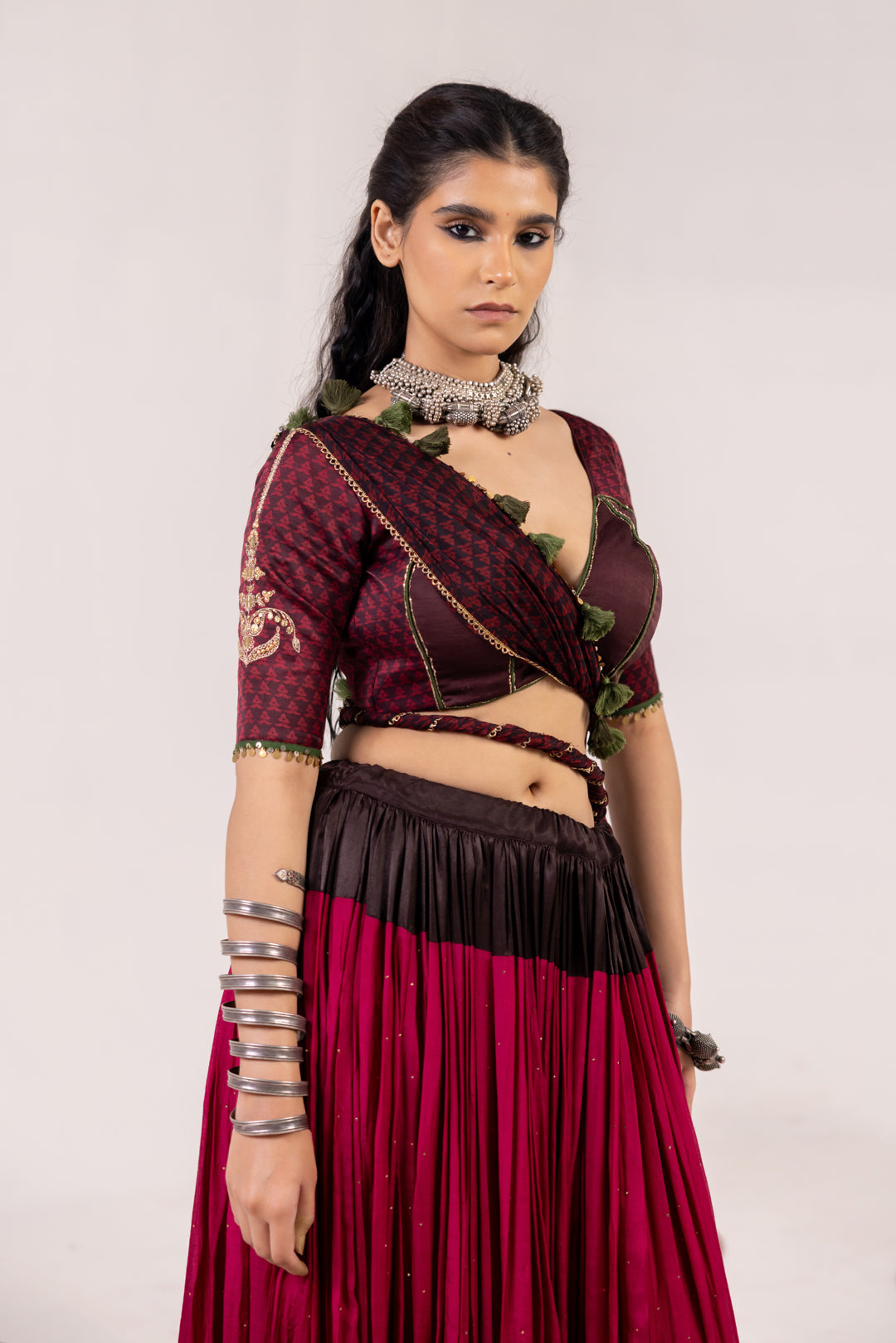 BROWN & MAROON LEHENGA SET