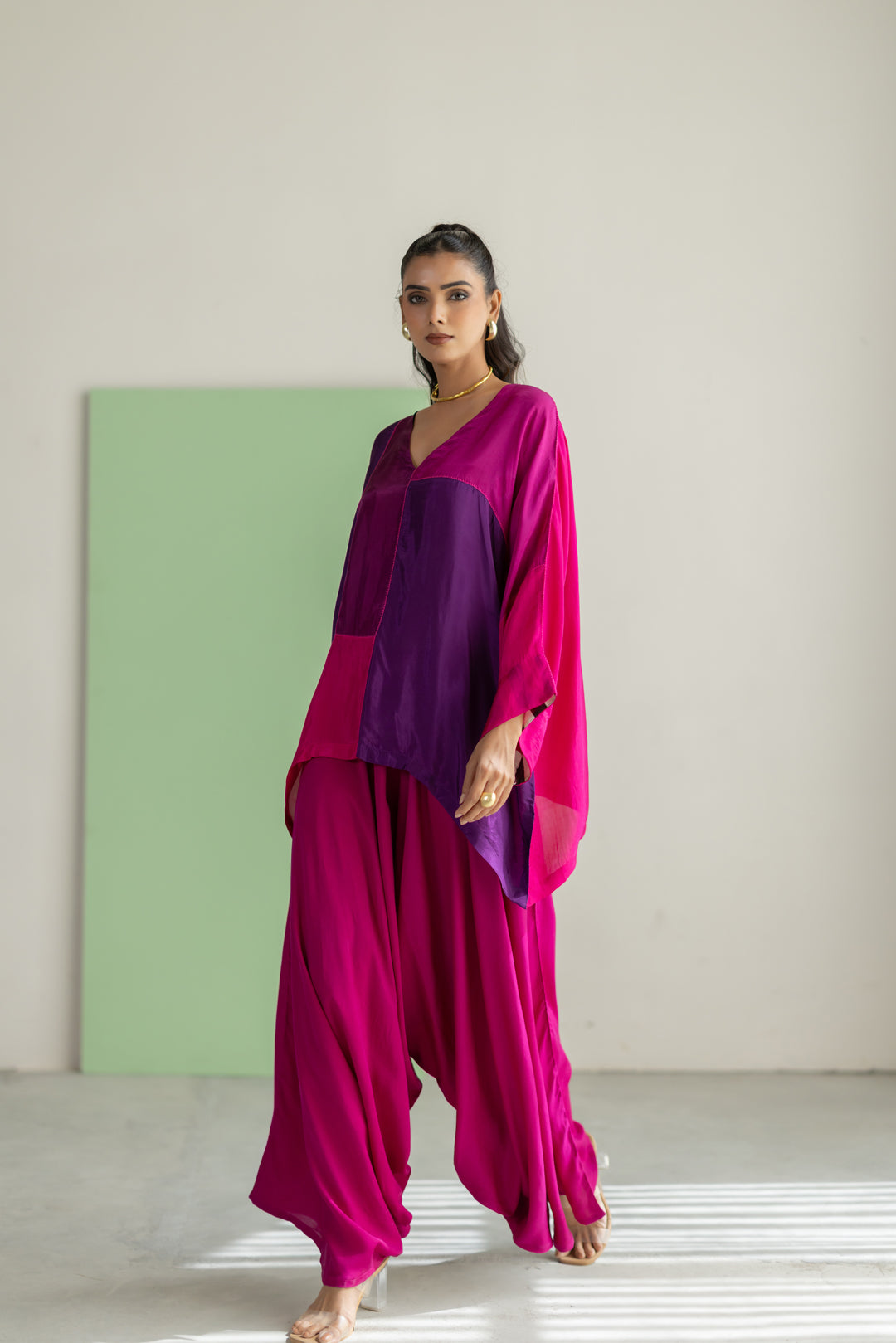 Purple Magenta Colour Block Set