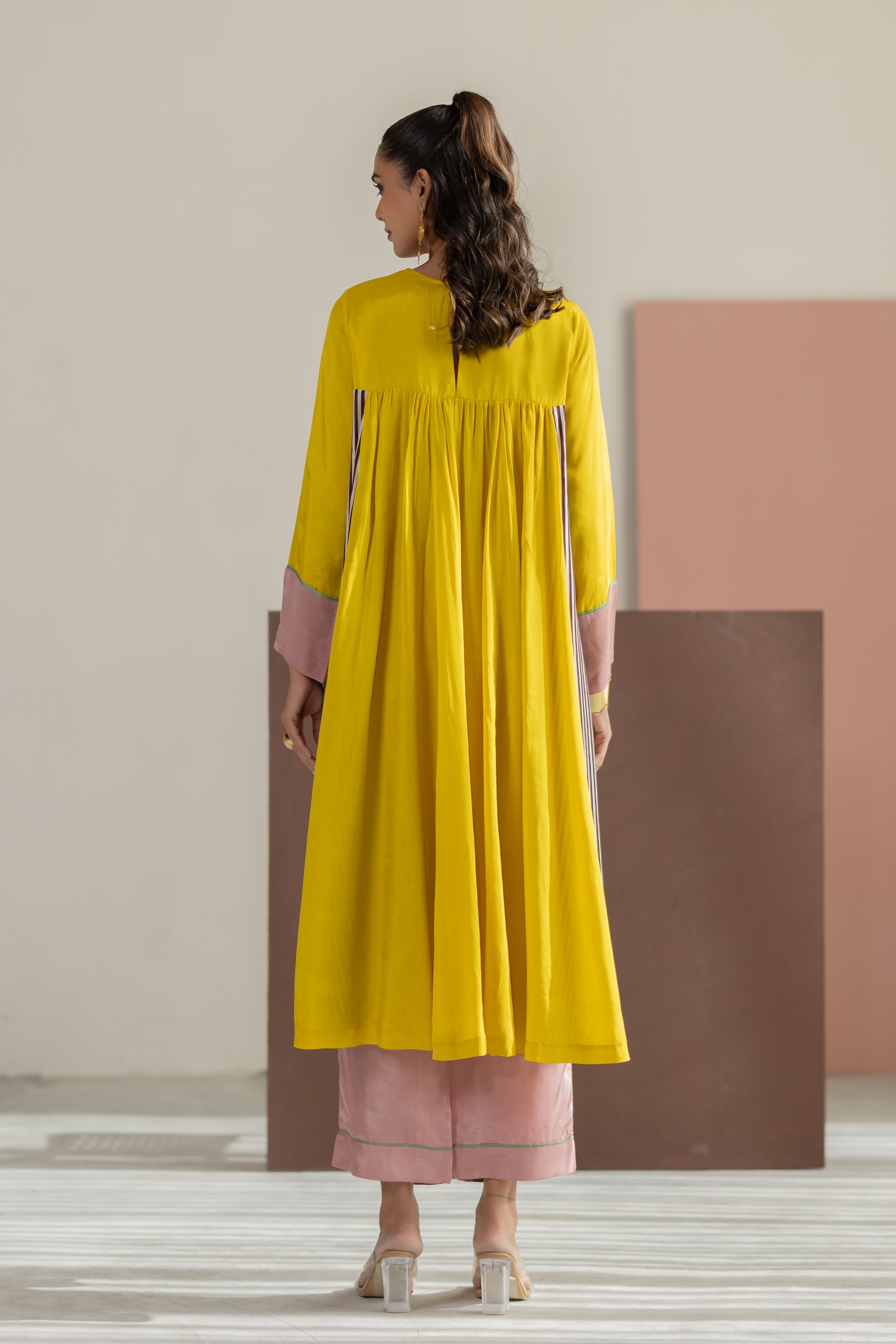 Lime yellow kurta set