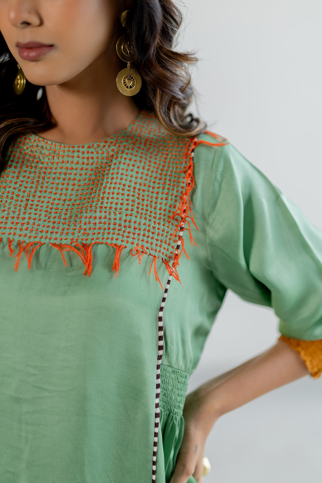 Sea green kurta set