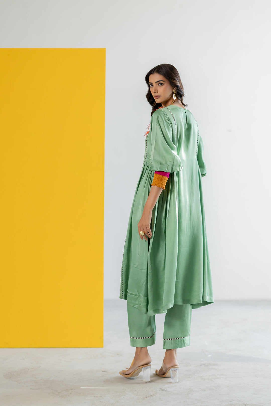 Sea green kurta set