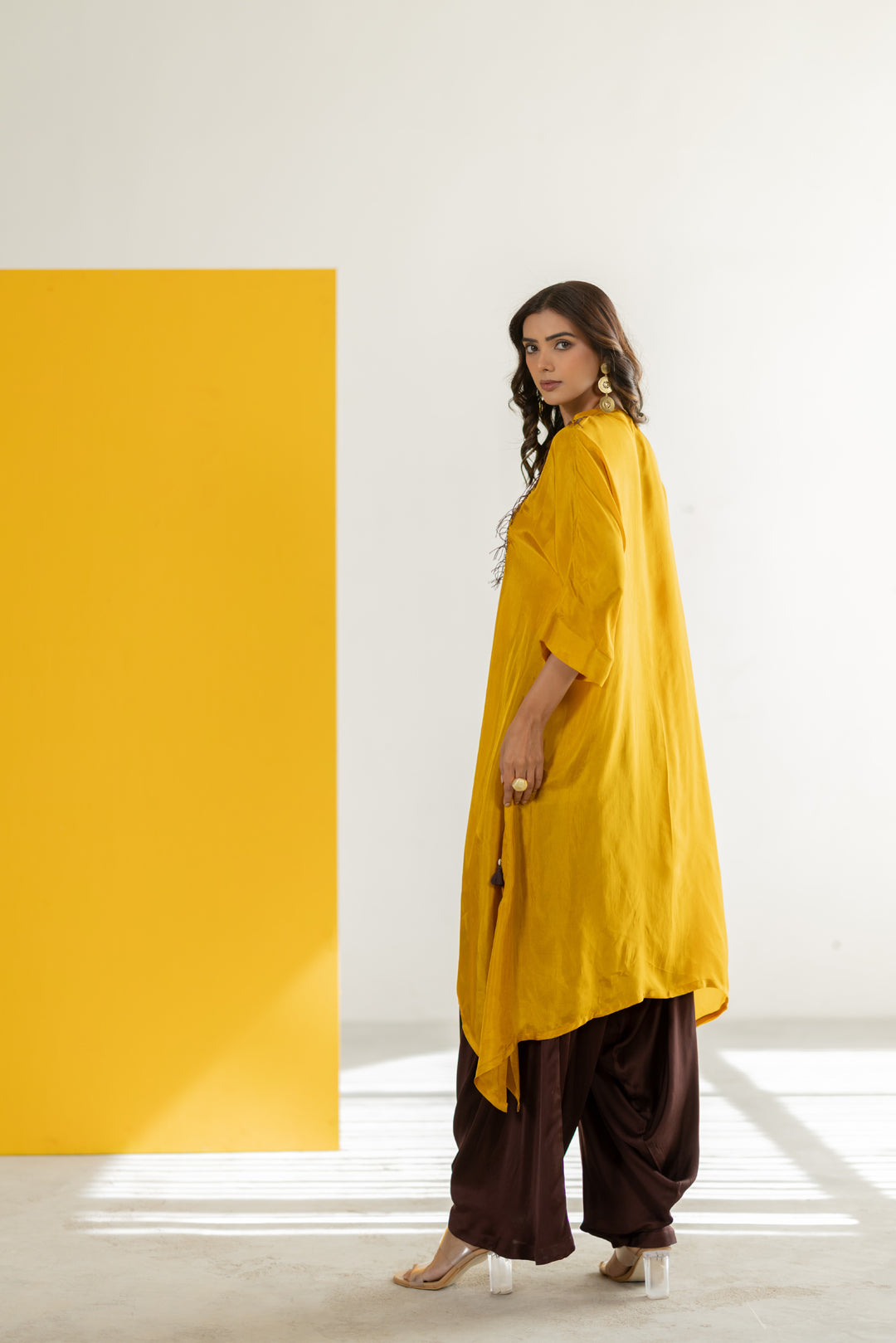 Mustard kaftan set