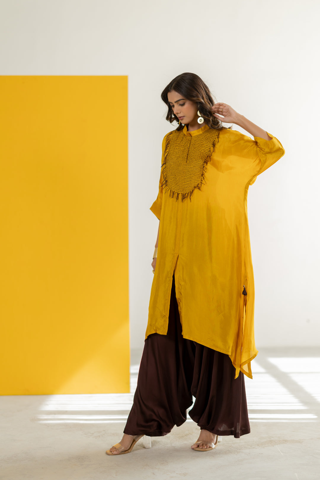 Mustard kaftan set