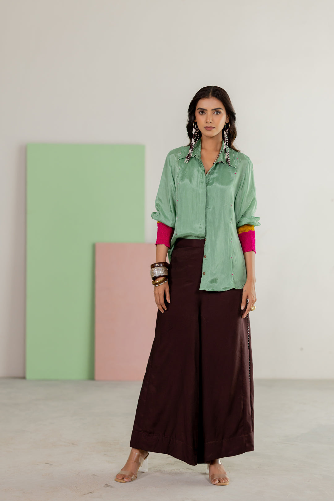 Sea Green Shirt Set