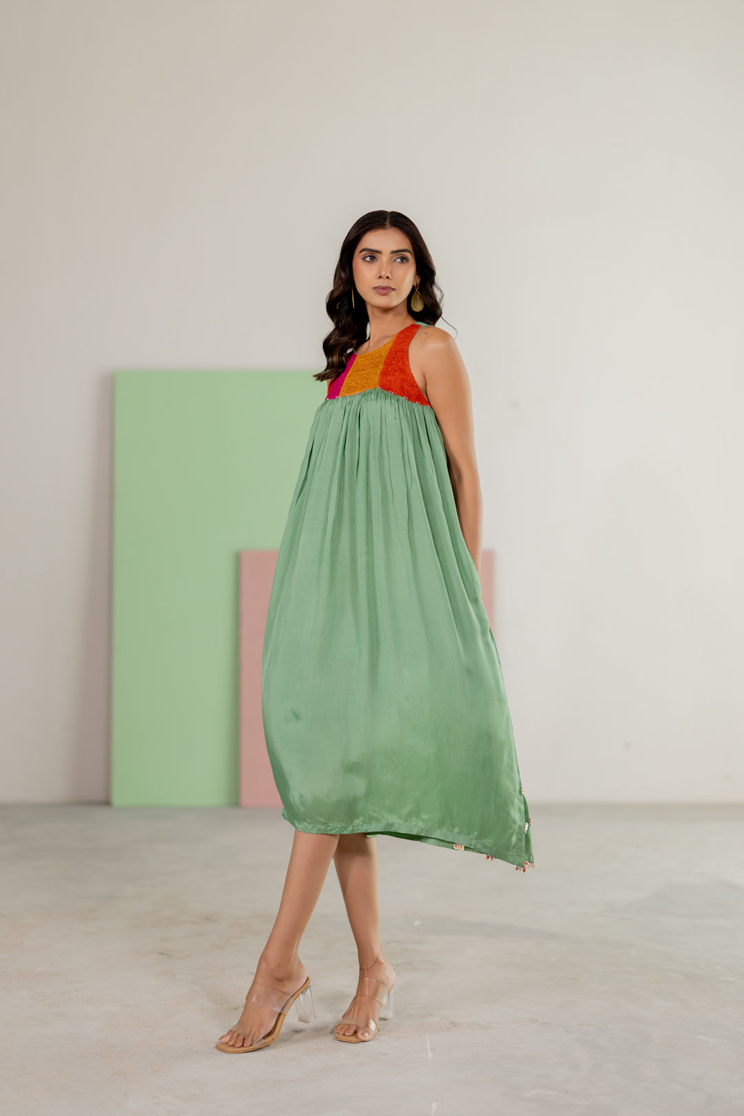 Sea green sleeveless dress