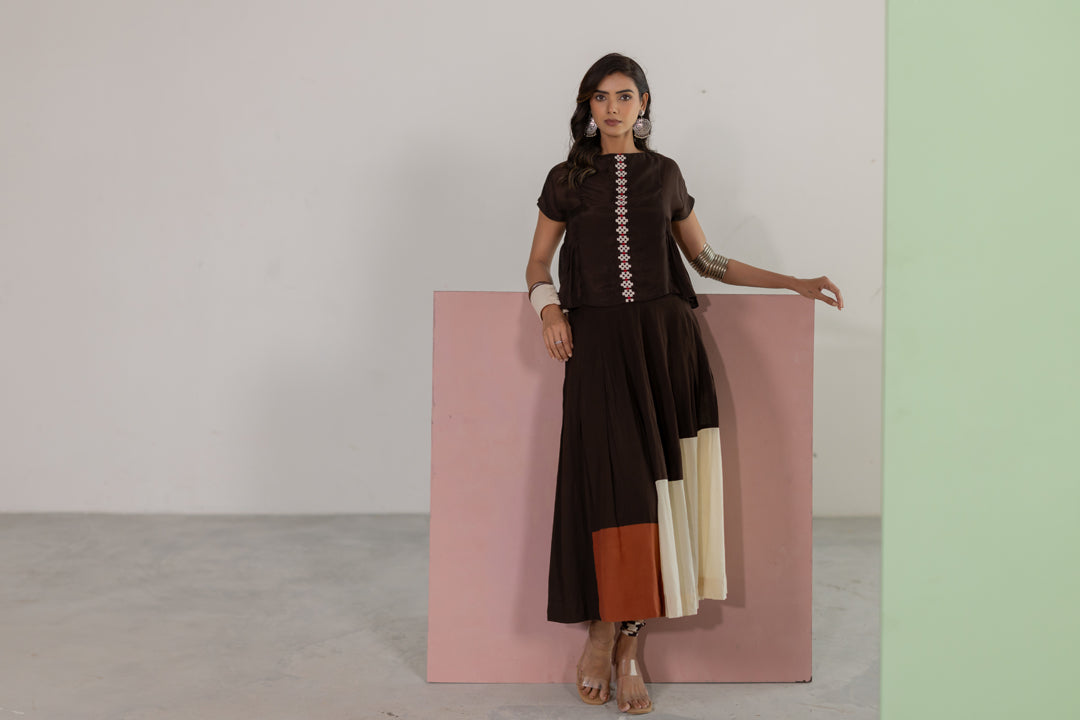 Brown skirt set