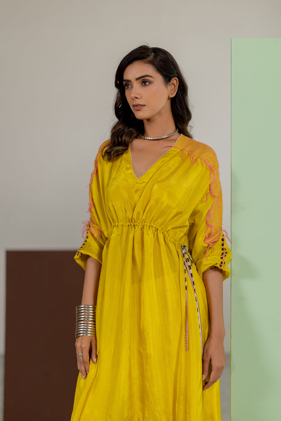 Lime yellow tunic set
