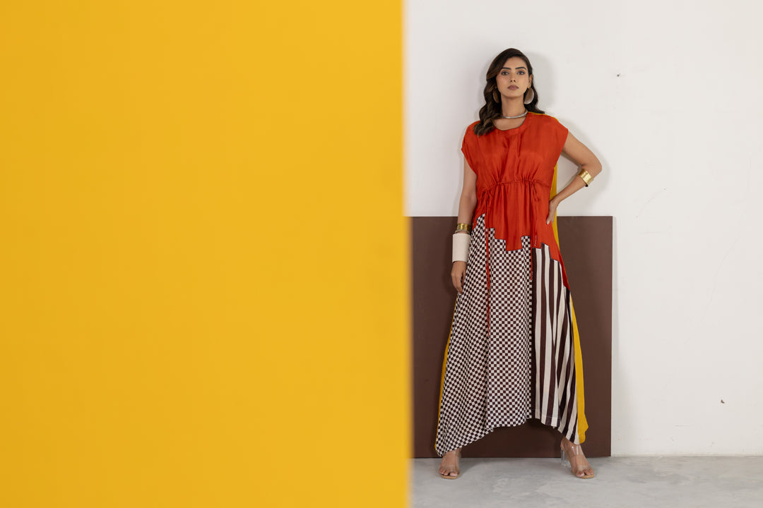 Mustard and Orange dress