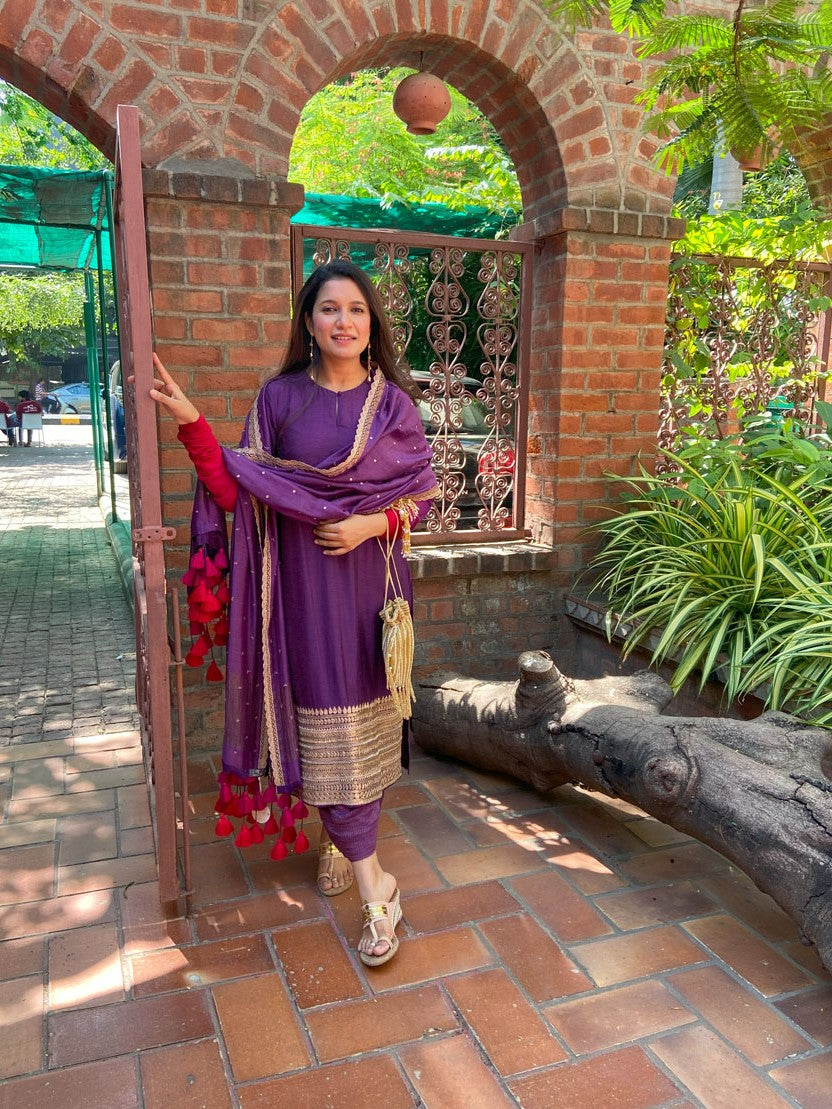 Purple Ombre Kurta Set