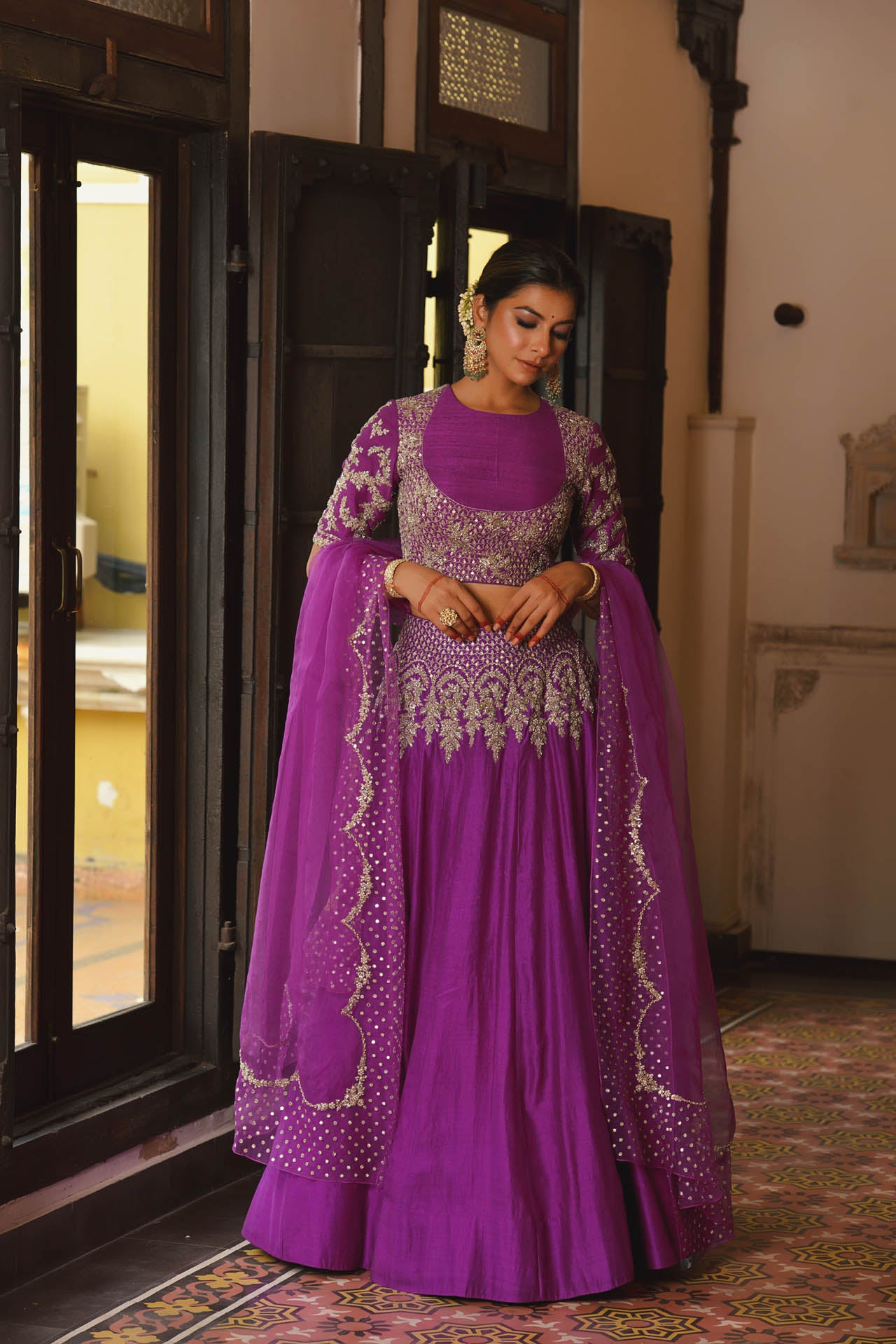 Bright Purple Lehenga Set