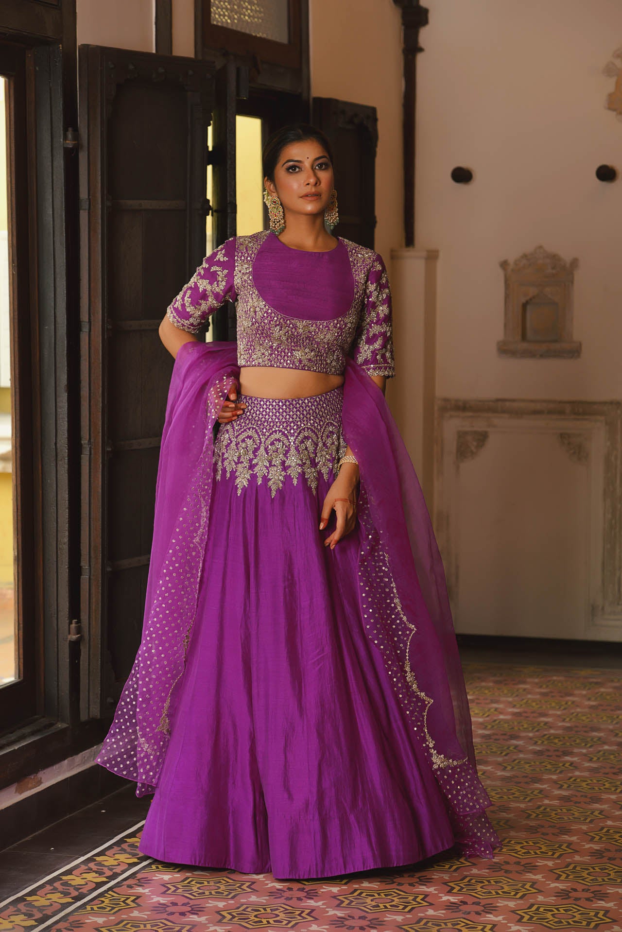Bright Purple Lehenga Set
