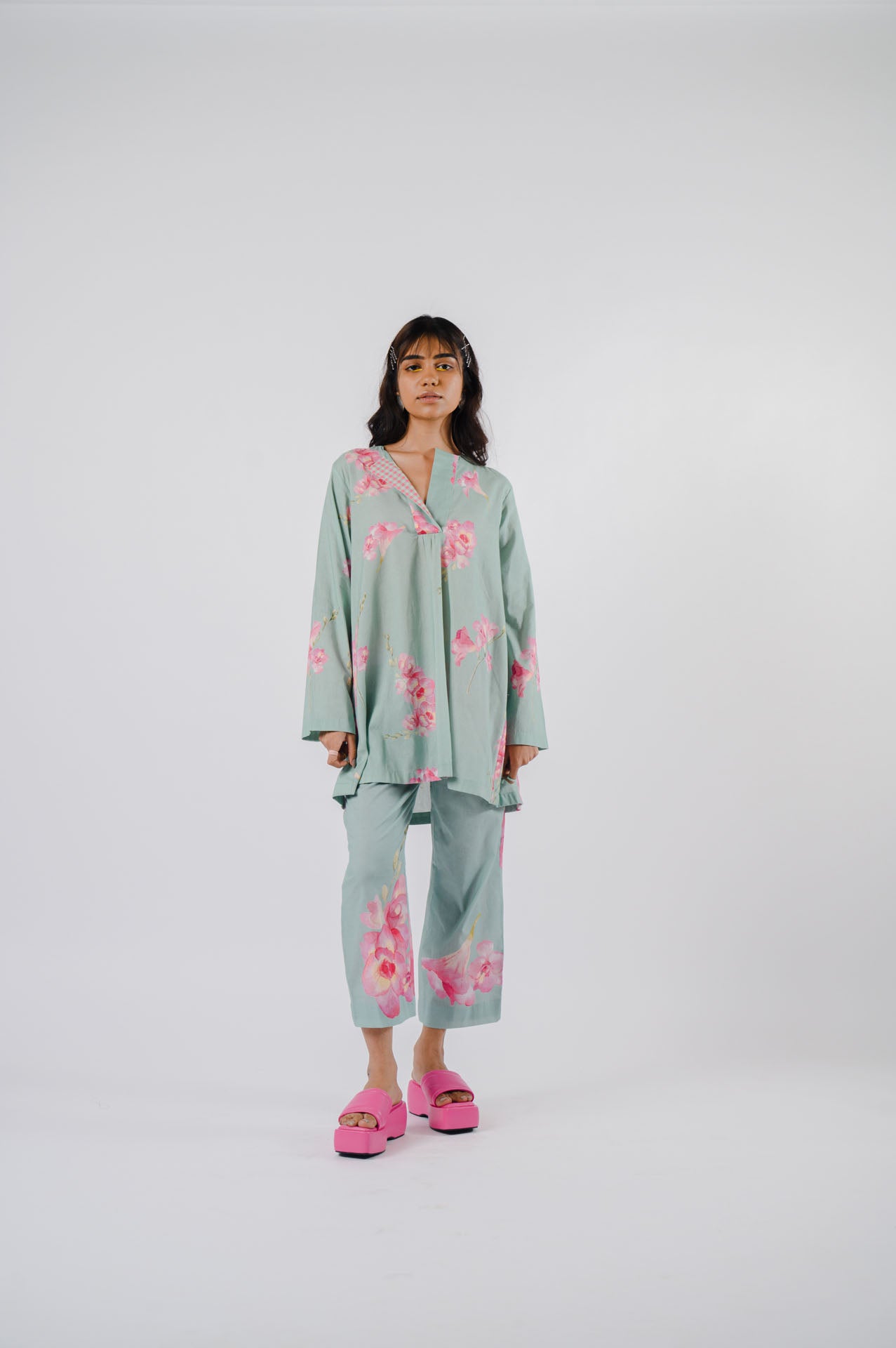 Sea Green Floral Co-ord Set